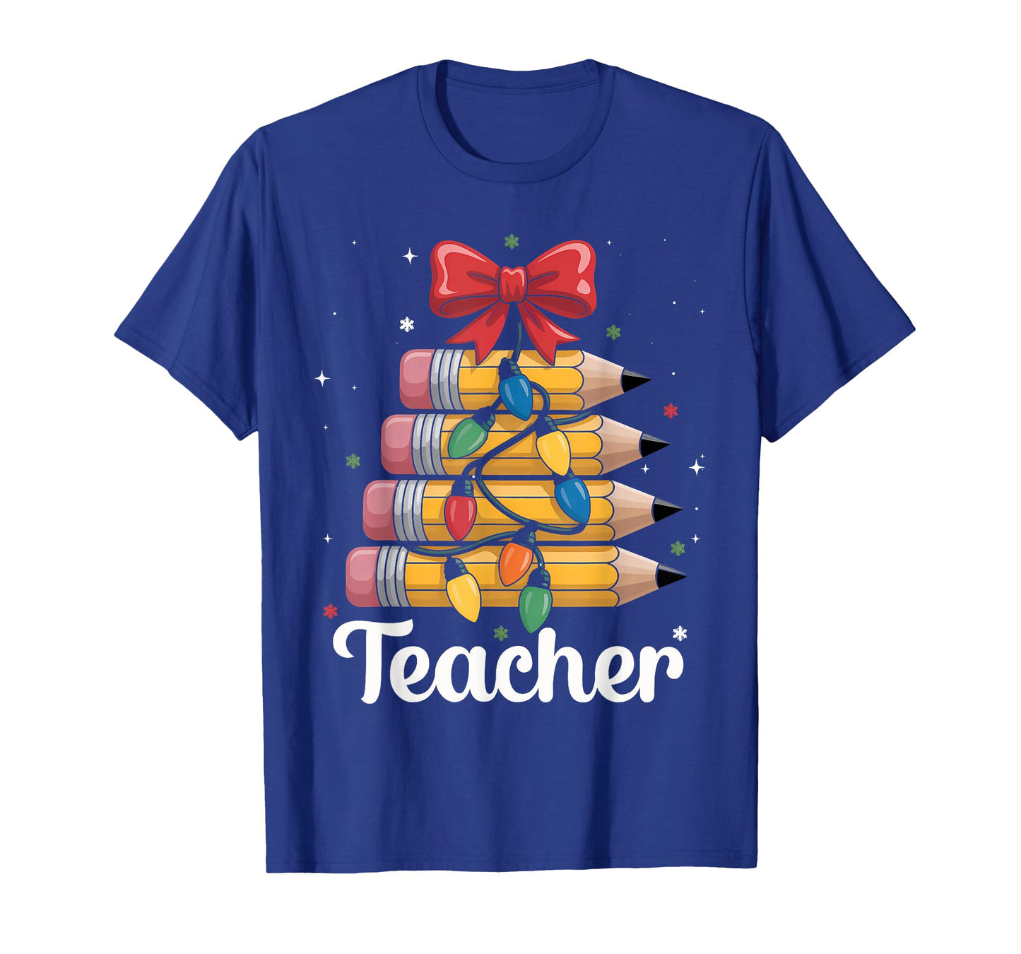 Christmas Coquette Bow Teacher Pencil Book Apple Women Men T-Shirt