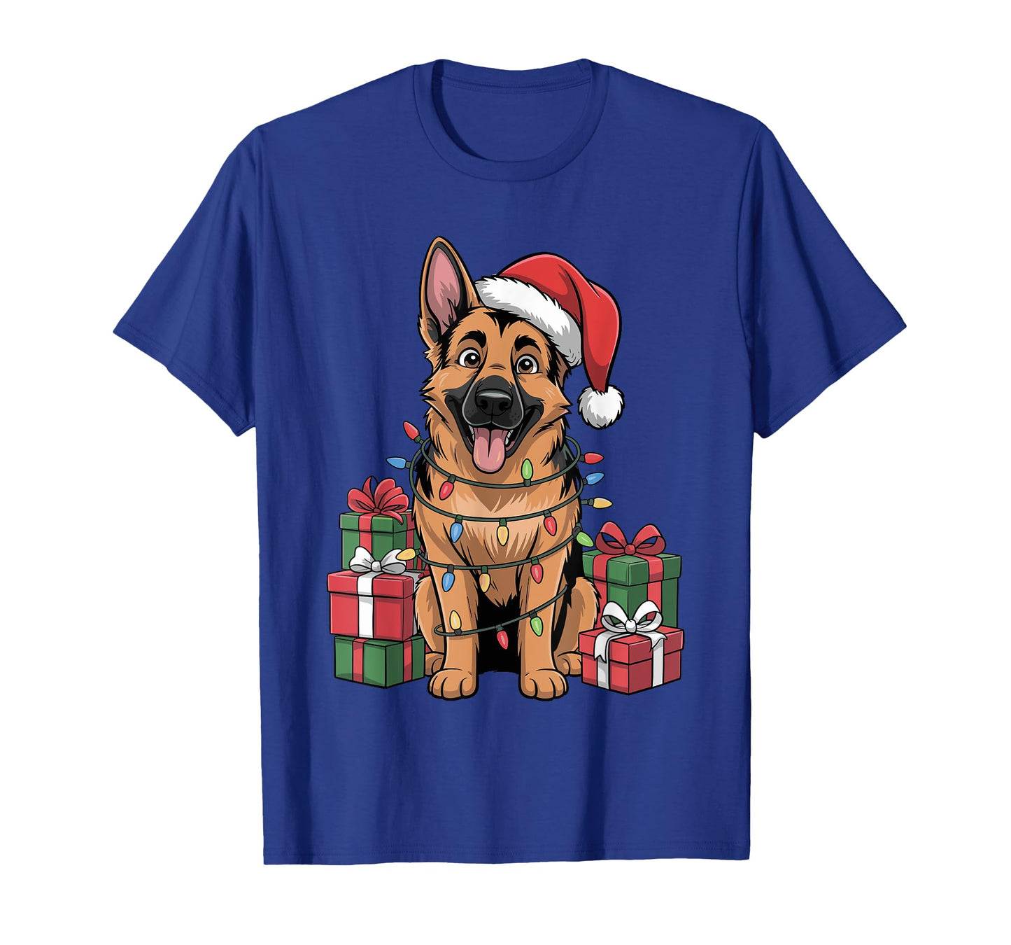 Cute German Shepherd Christmas Funny Dog Lover Holiday T-Shirt