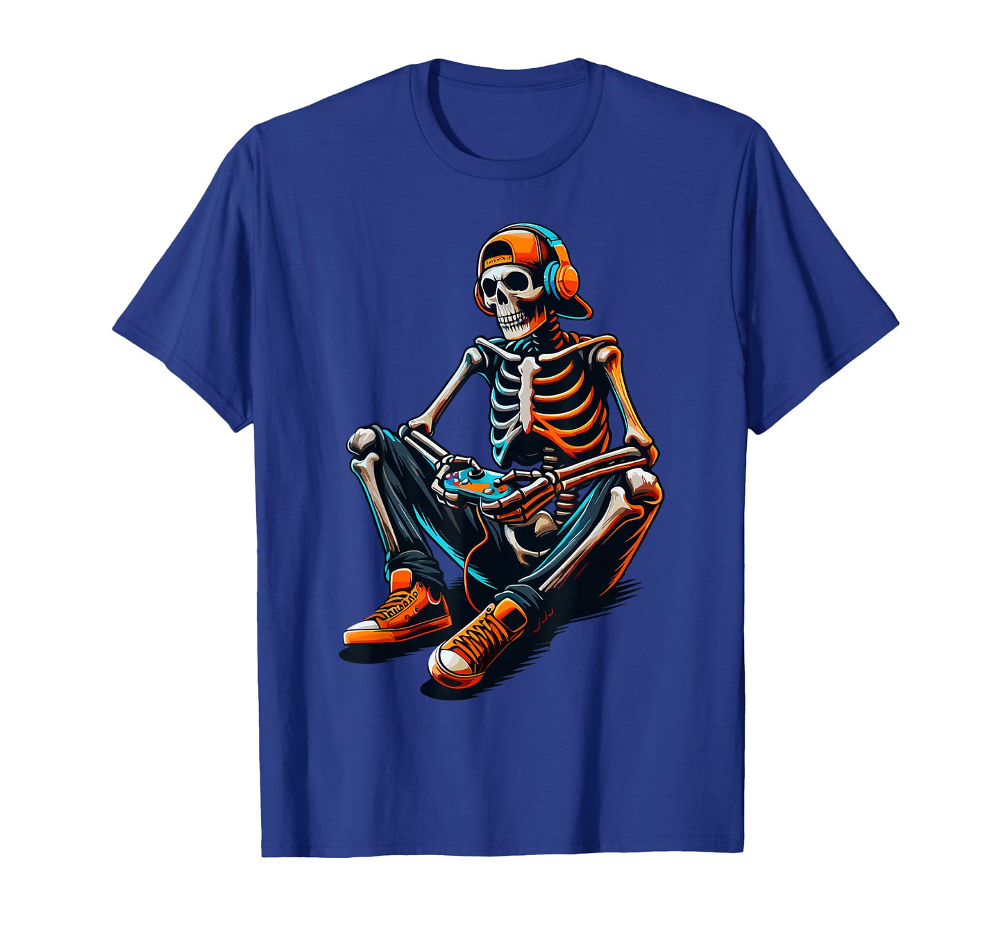 Halloween Skeleton Gamer Video Gaming T-Shirt