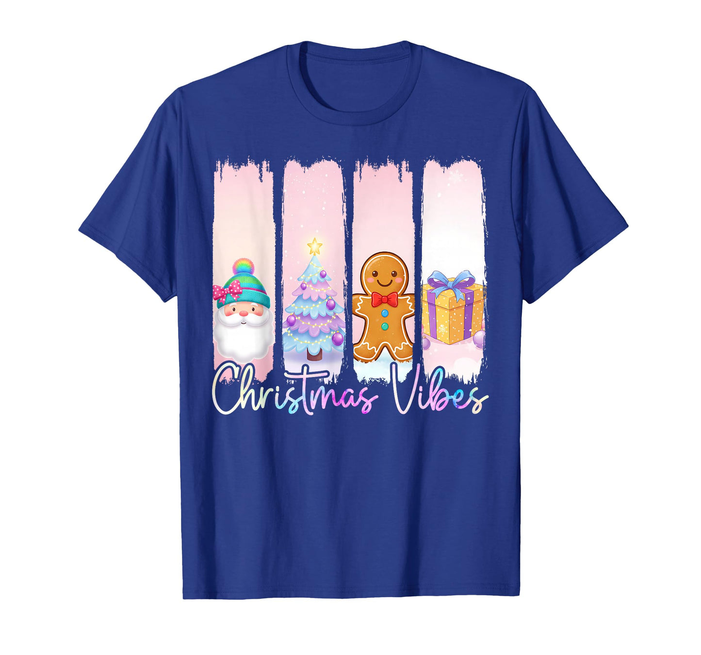 Christmas Vibes Santa Claus Xmas Tree Gingerbread Girls T-Shirt