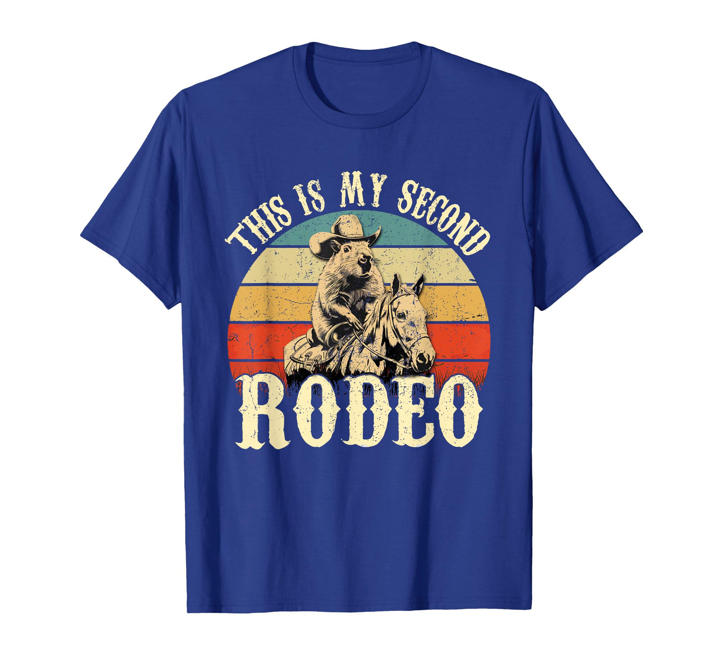 Vintage This Is My Second Rodeo Shirt Capybara Cowboy T-Shirt