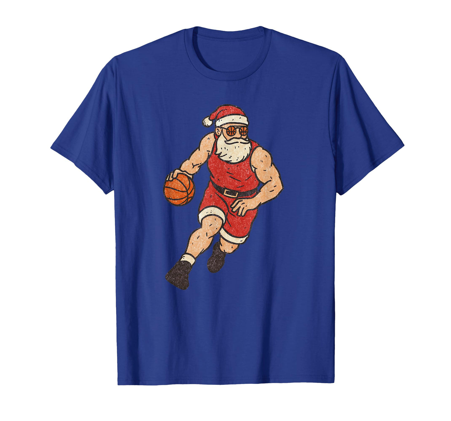 Santa Claus Playing Basketball Xmas Holiday Funny Christmas T-Shirt