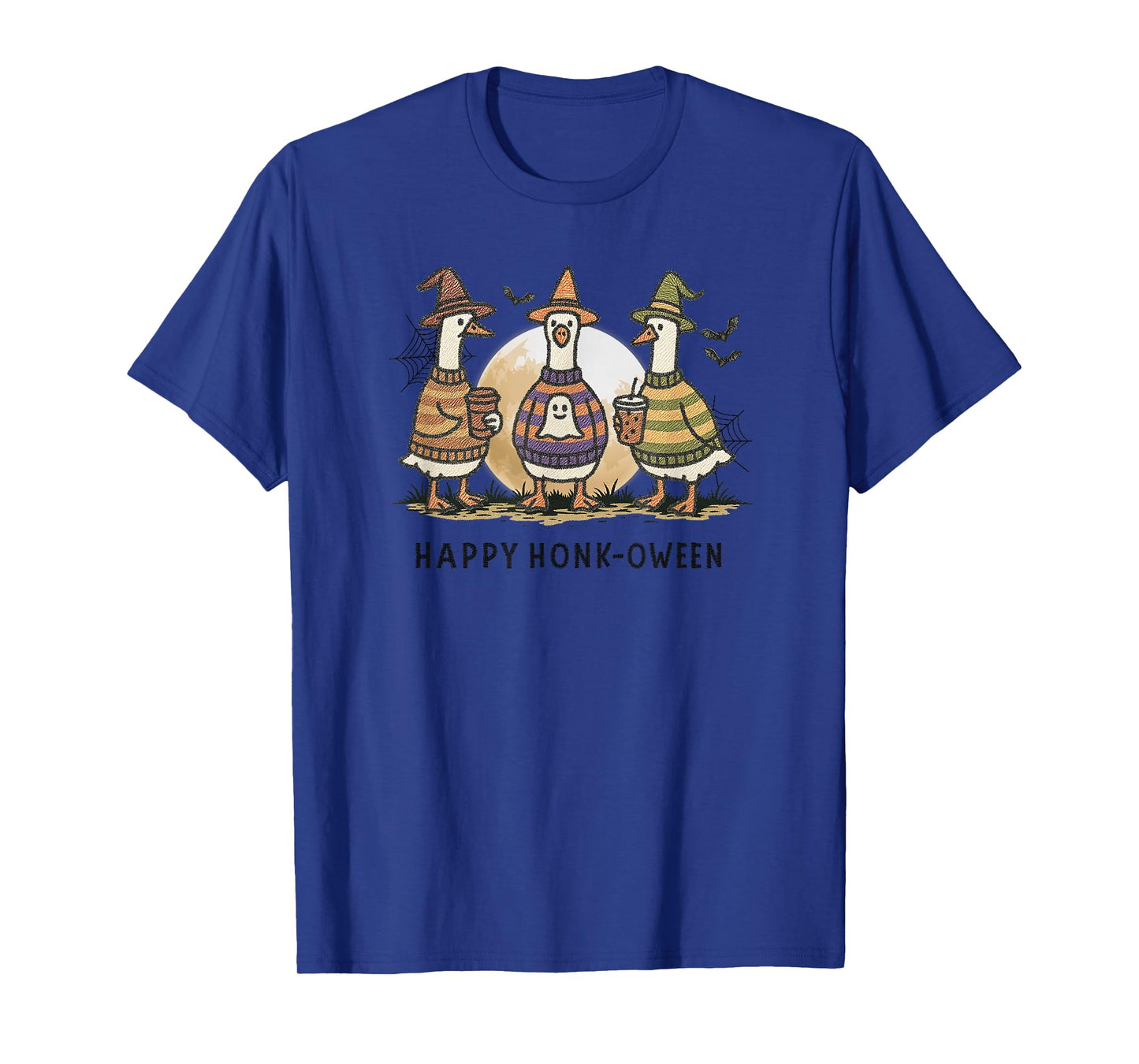 Happy Honk-oween Funny Goose Halloween Witch Costume Spooky T-Shirt