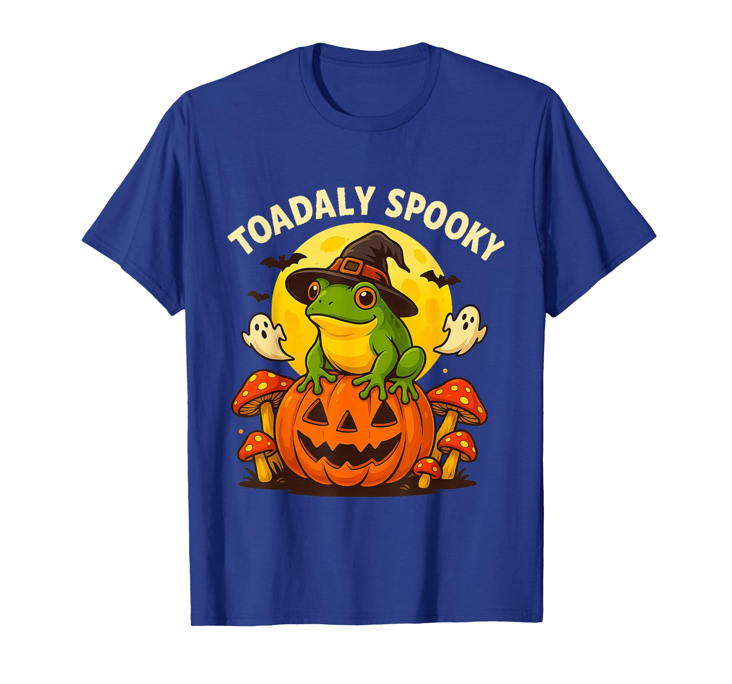 Funny Toadally Spooky Halloween Frog Pumpkin and Bat T-Shirt