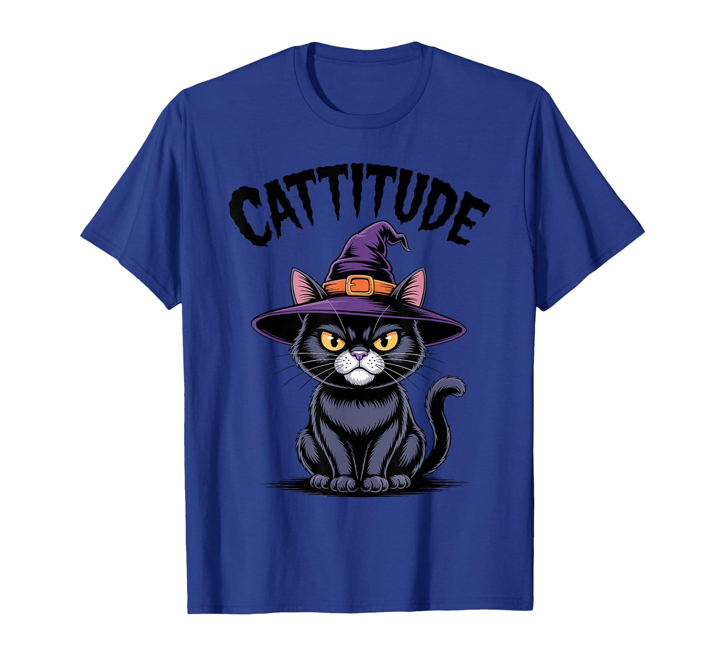 Cattitude Witch Cat Funny Black Cat Halloween for Cat Lovers T-Shirt