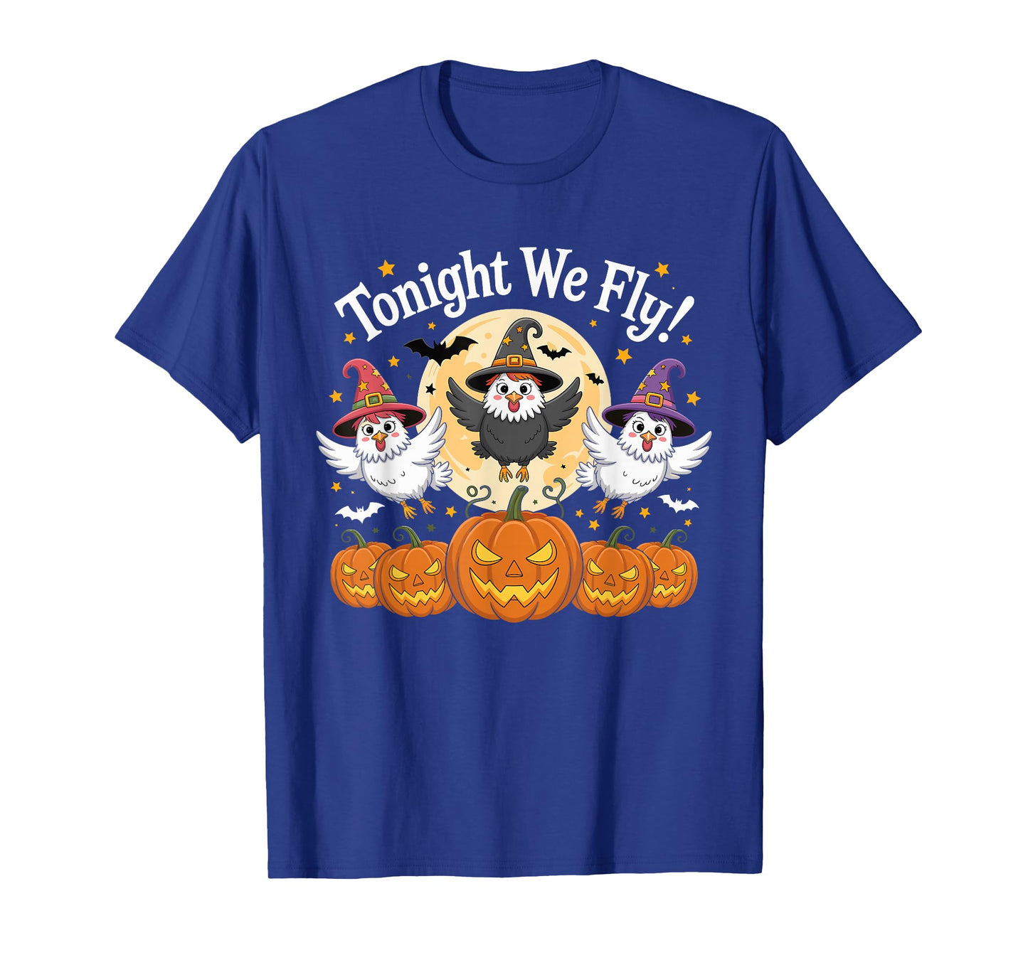 Tonight We Fly Funny Witchy Chickens Spooky Farm Halloween T-Shirt