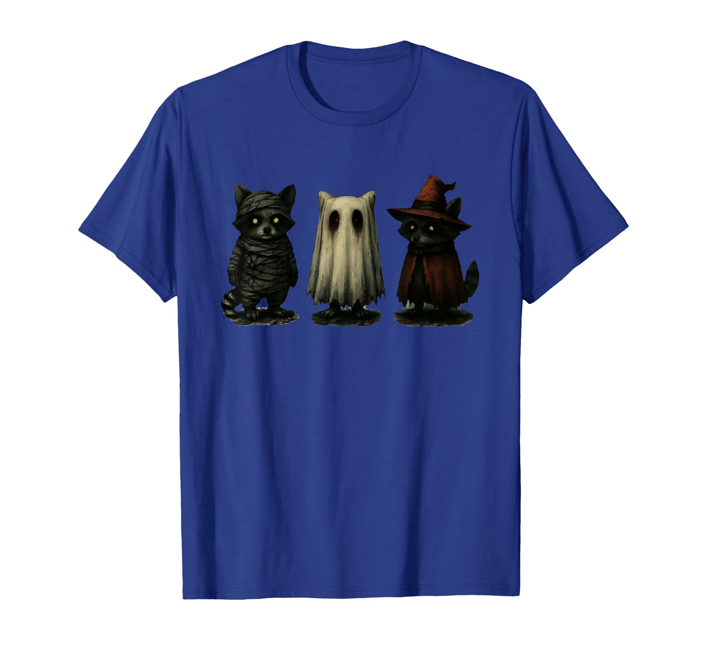 Spooky and Feral Funny Witch Ghost Raccoon Halloween Costume T-Shirt