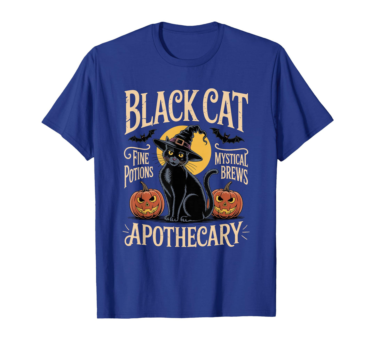 Retro Halloween Costume Black Cat Apothecary T-Shirt