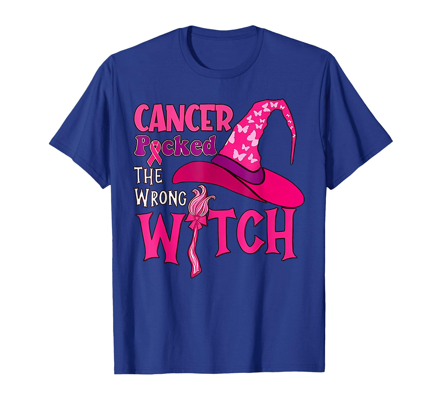 Cancer Picked The Wrong Witch Breast Cancer Halloween T-Shirt