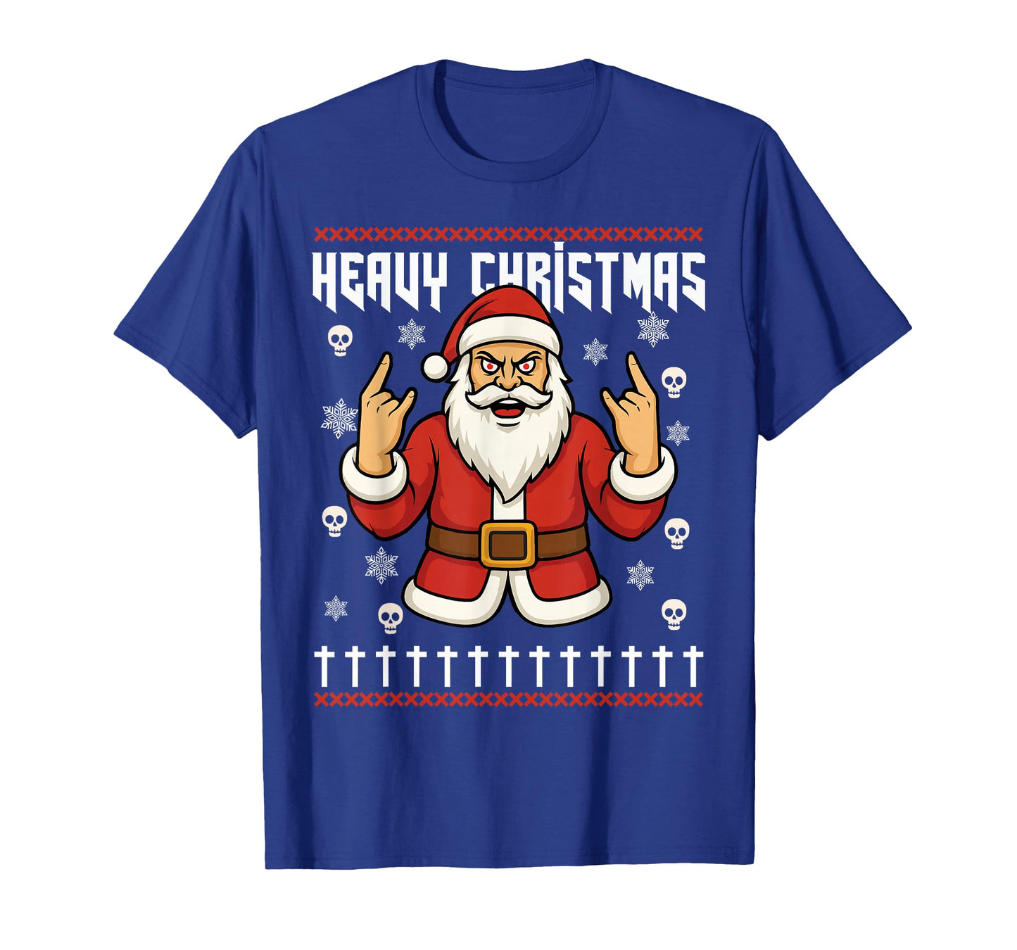 Hail Santa Pagan Happy Solstice Metal Christmas Rock Roll T-Shirt