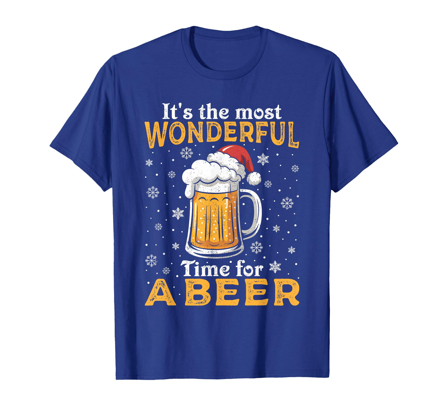 Funny Christmas Pajama Outfit Men Women Beer Mug Santa Hat T-Shirt
