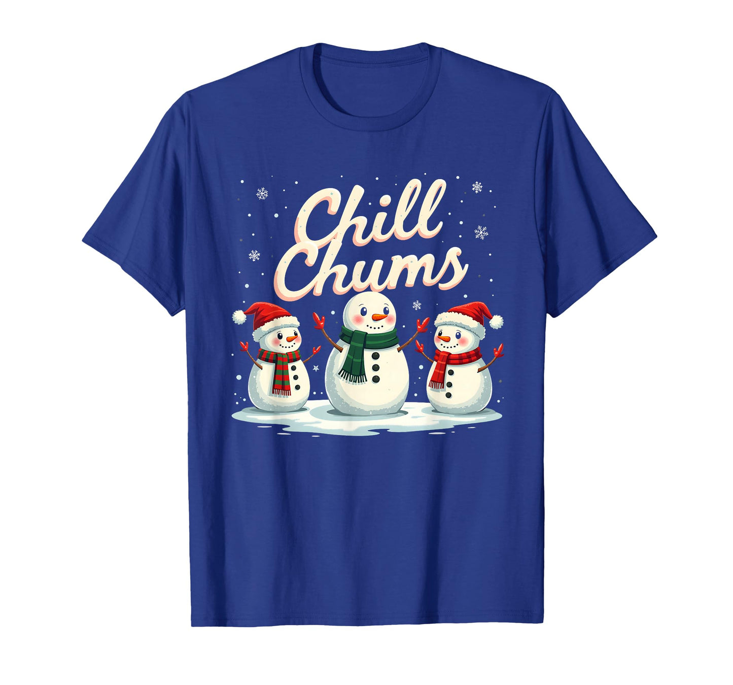 Chill Chums Cute Snowman Friends Design T-Shirt