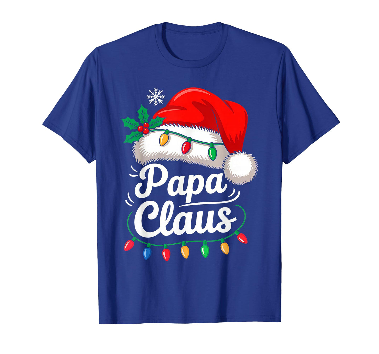 Papa Claus Christmas Matching Family Santa Hat Xmas Pajamas T-Shirt