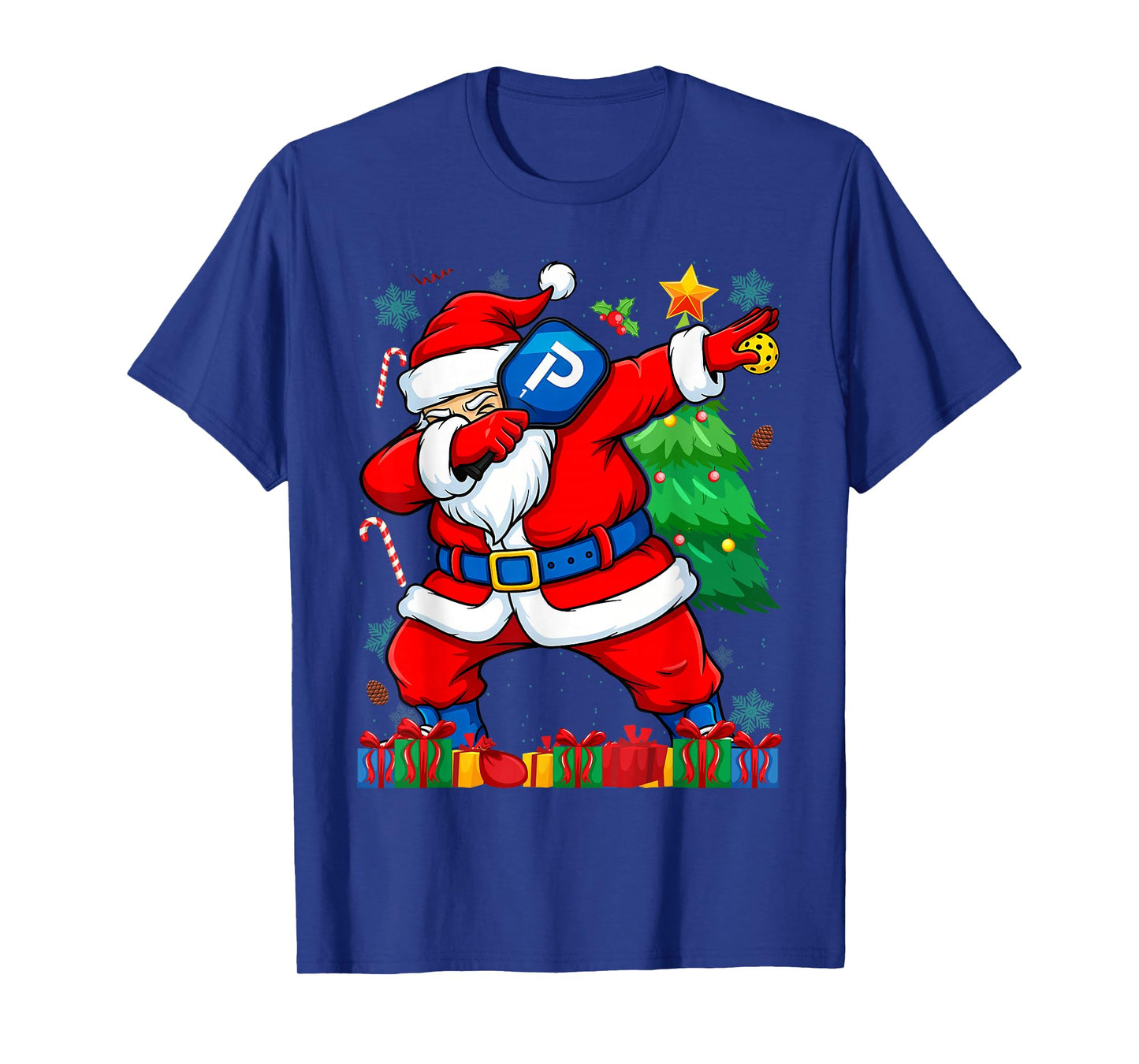 Santa Claus Paddle Funny Pickleball Christmas T-Shirt