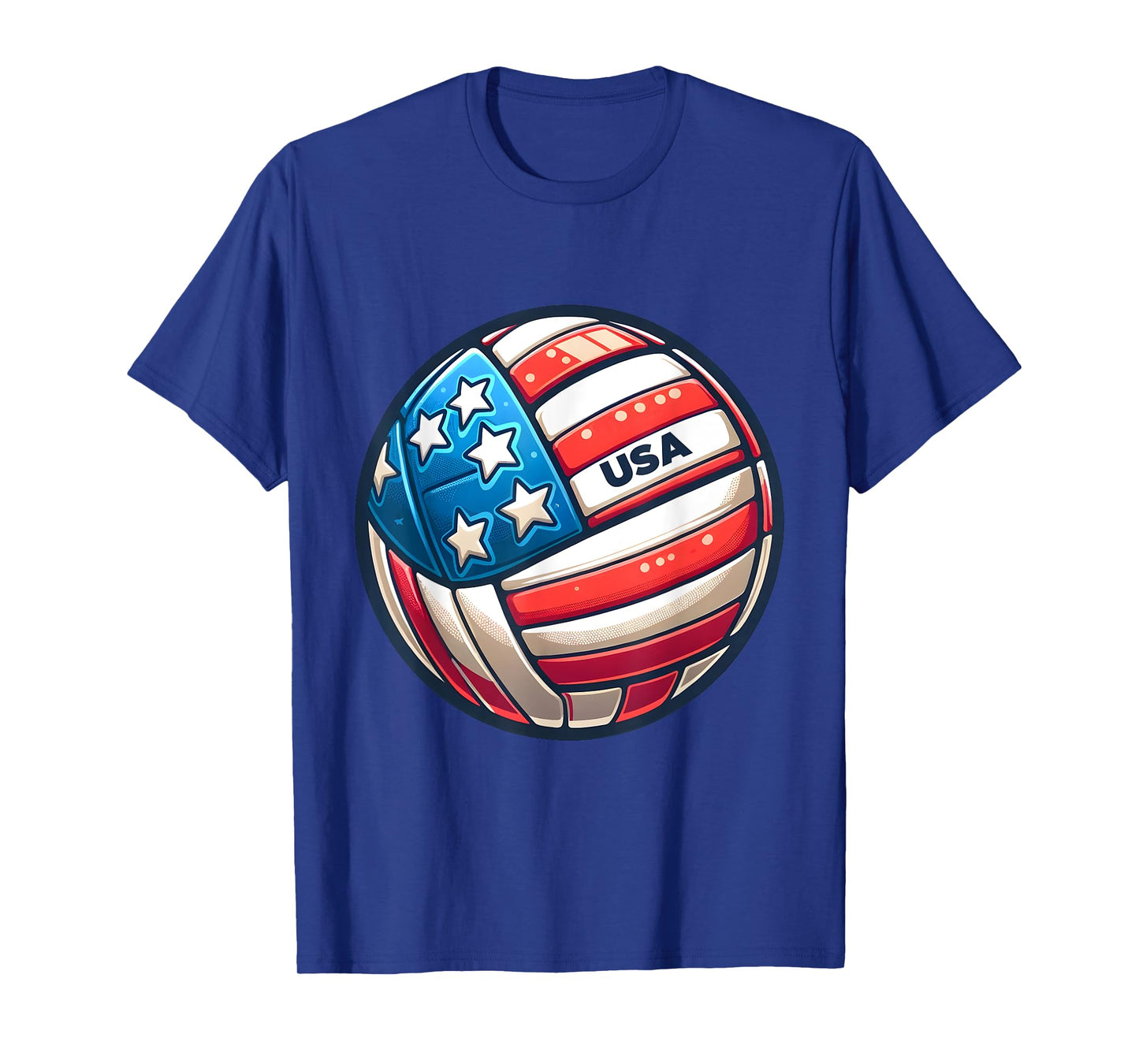 Volleyball Support Team Flag USA Beach American Men Women Kids T-Shirt