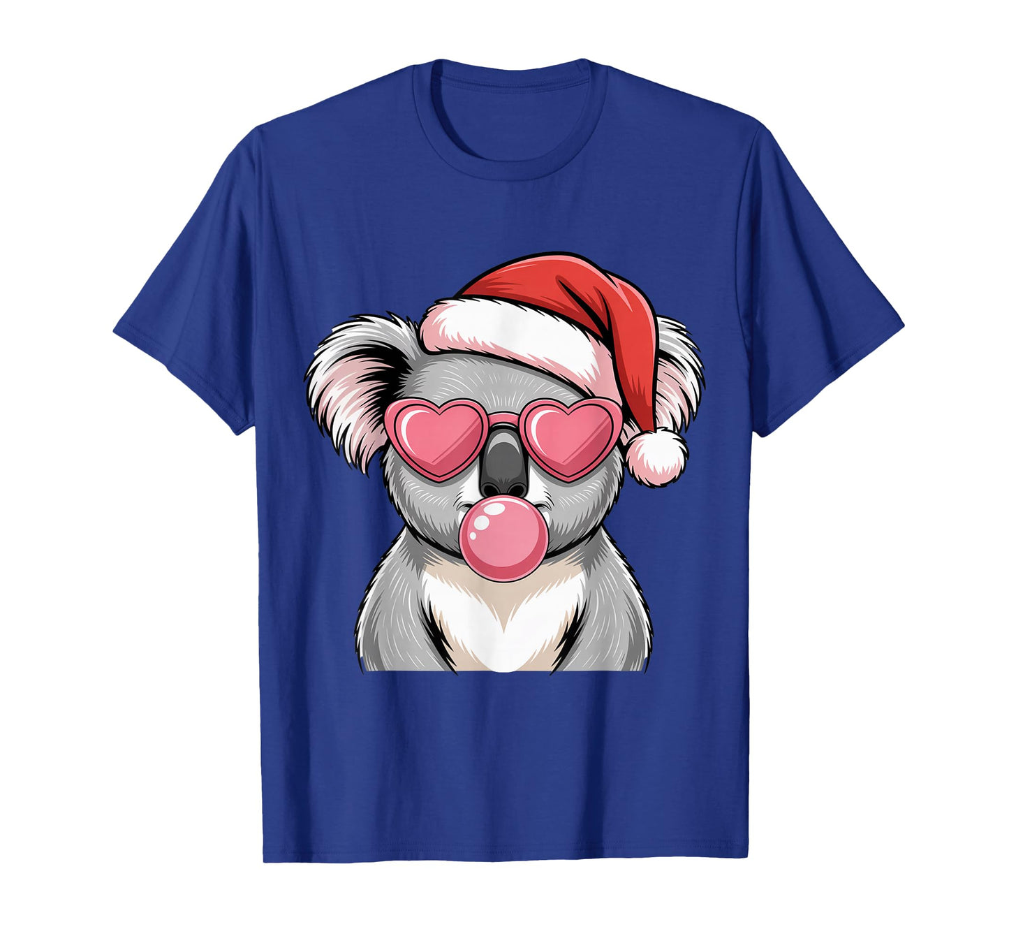 Cute Christmas Koala with Santa Hat Sunglasses Bubble T-Shirt