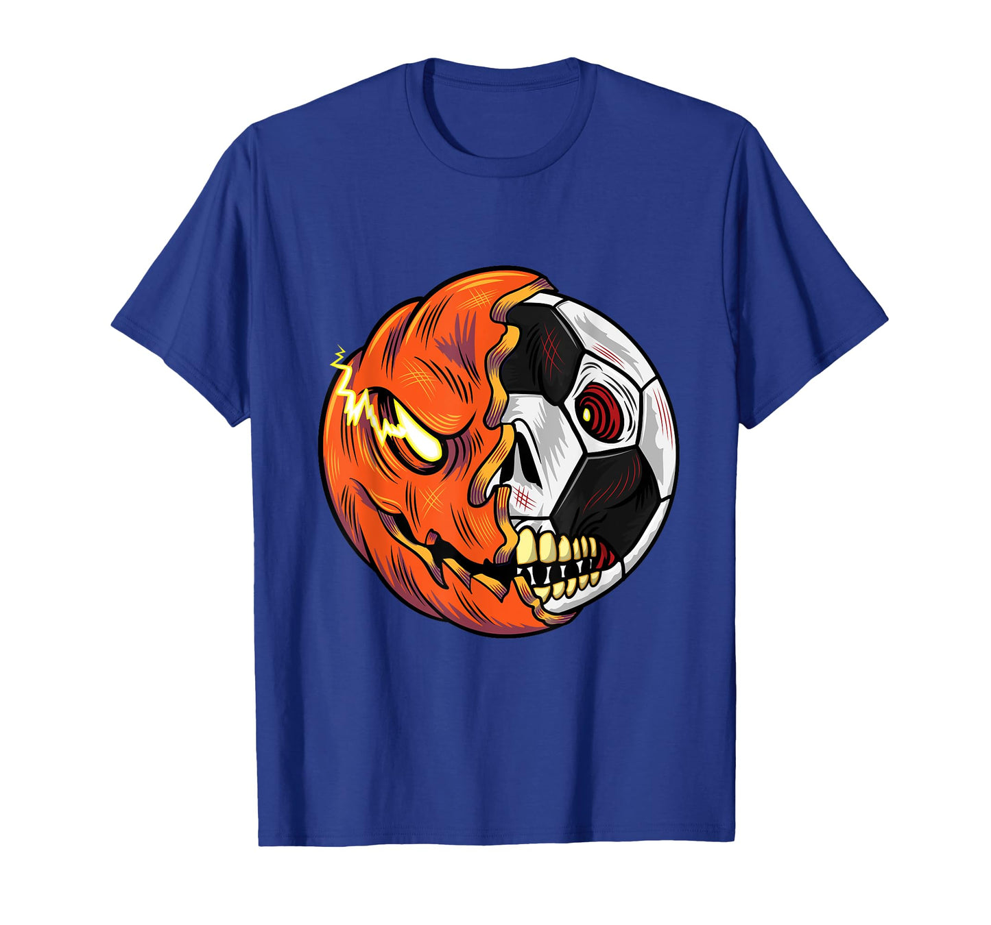 Soccer Ball Pumpkin Skull Halloween Soccer Player T-Shirt
