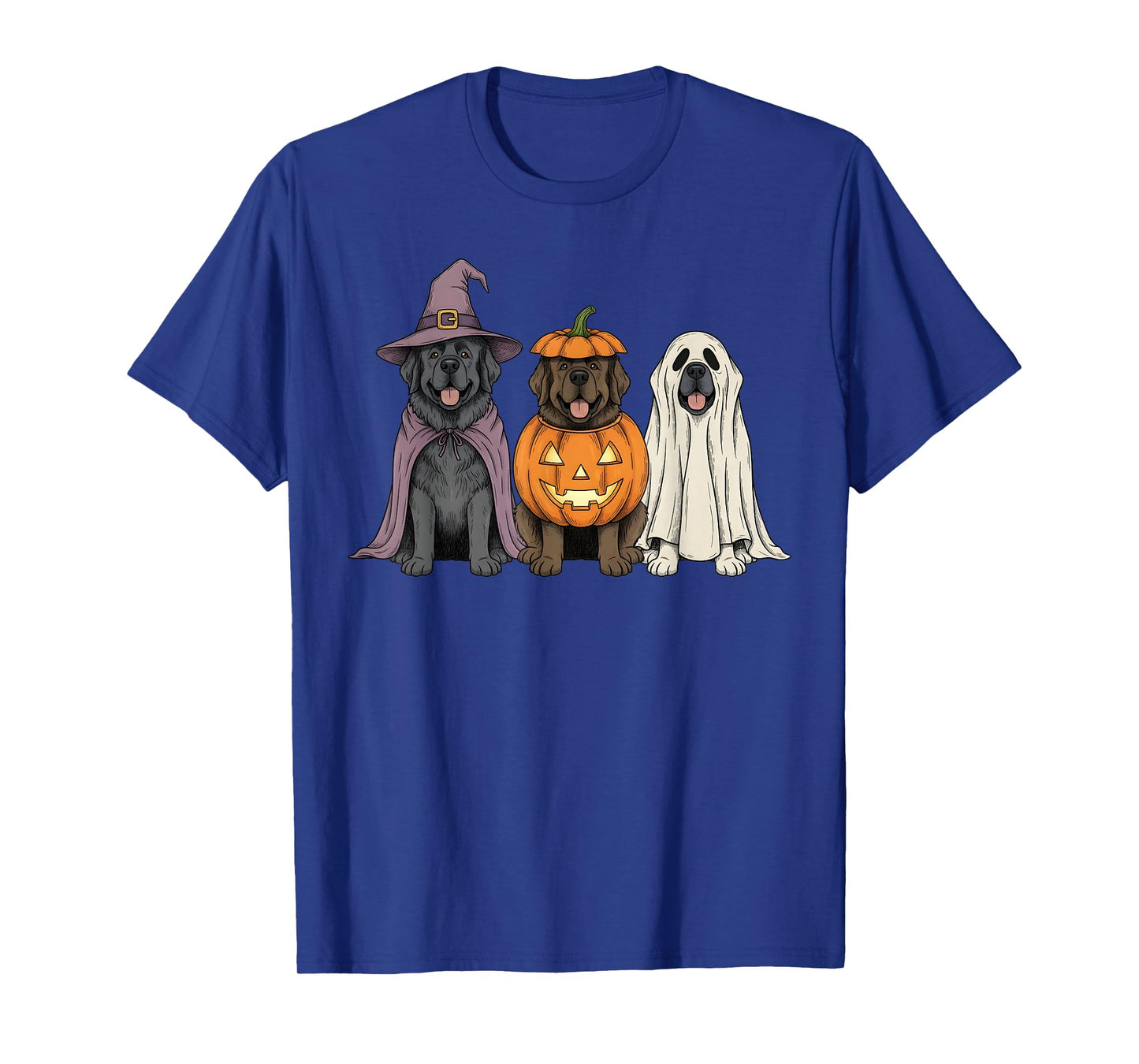 Spooky Ghost Newfoundland Dog Pumpkin Halloween Newfie Lover T-Shirt