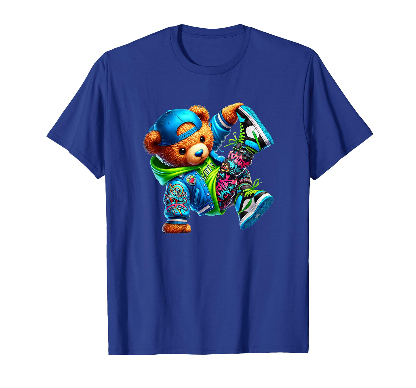 Street Style Breakdance Bear Urban Graphic T-Shirt