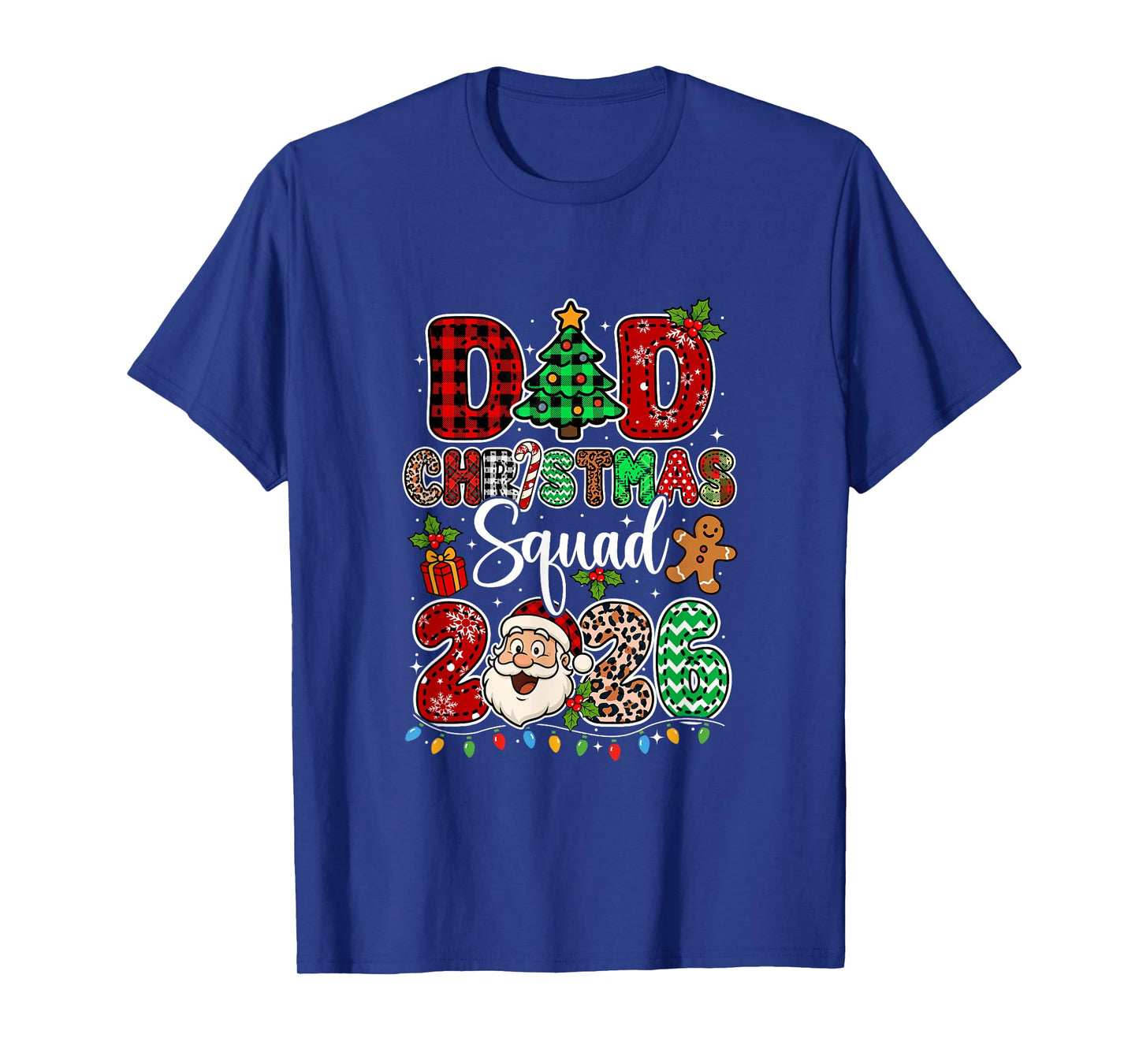 Dad Christmas Crew 2026 Leopard Funny Santa Family Group T-Shirt