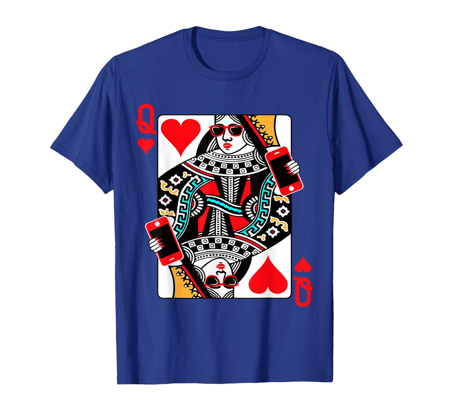Qween Q of Hearts Funny Womens Girls Blackjack Poker Casino T-Shirt