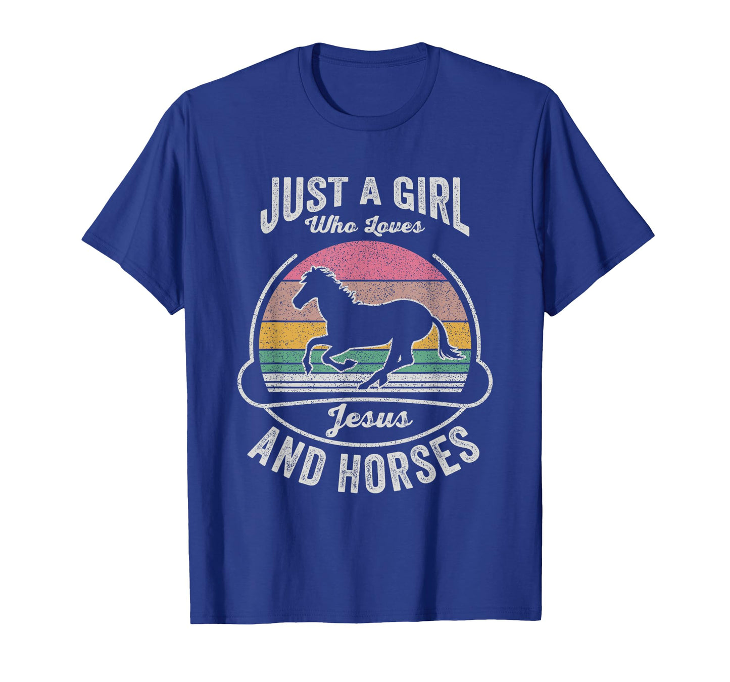 Jesus And Horse Retro Just A Girl Who Loves Jesus And Horses T-Shirt