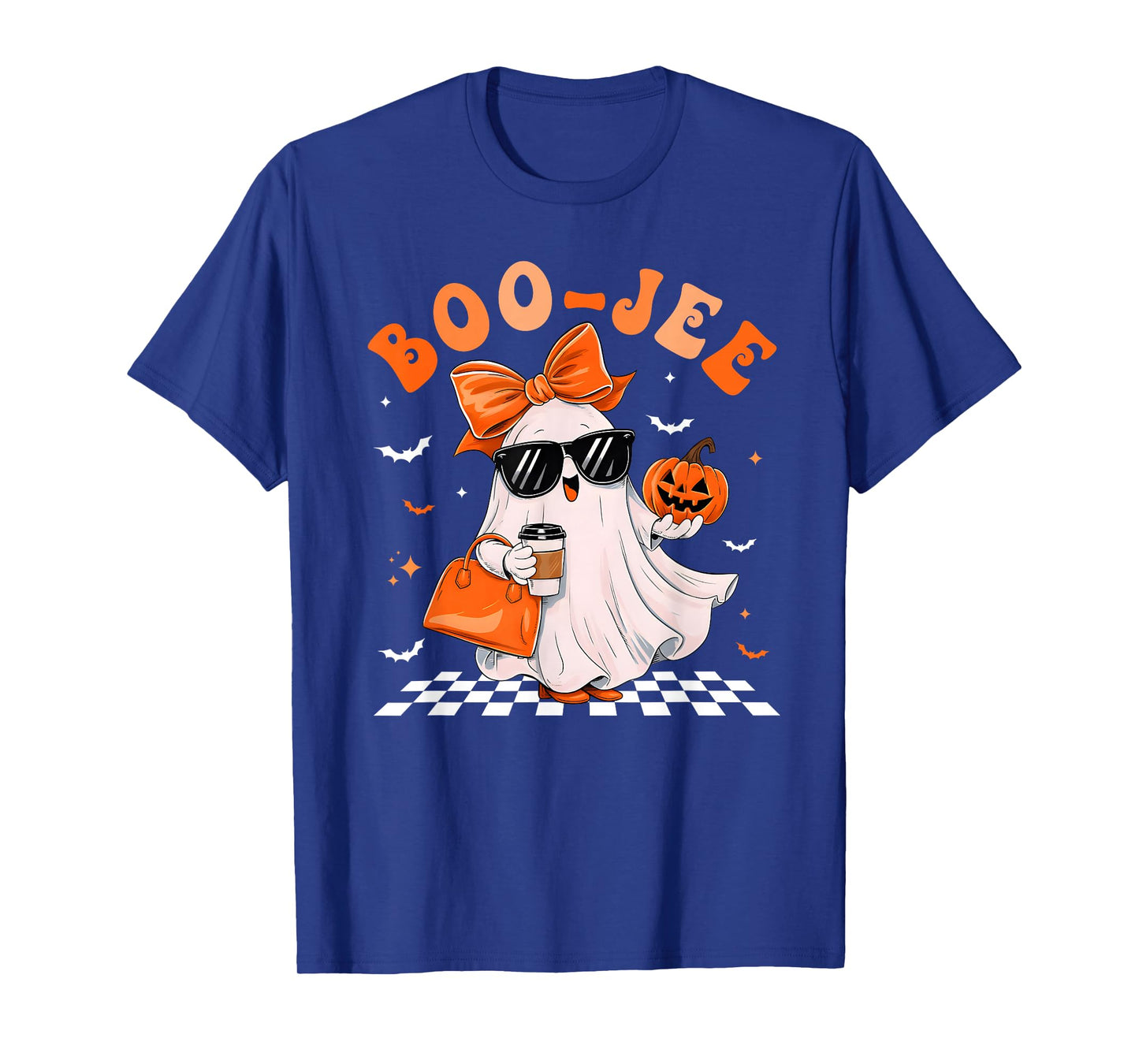 Coquette Leopard Ghost Coffee Boo-JEE Halloween Boujee Ghost T-Shirt