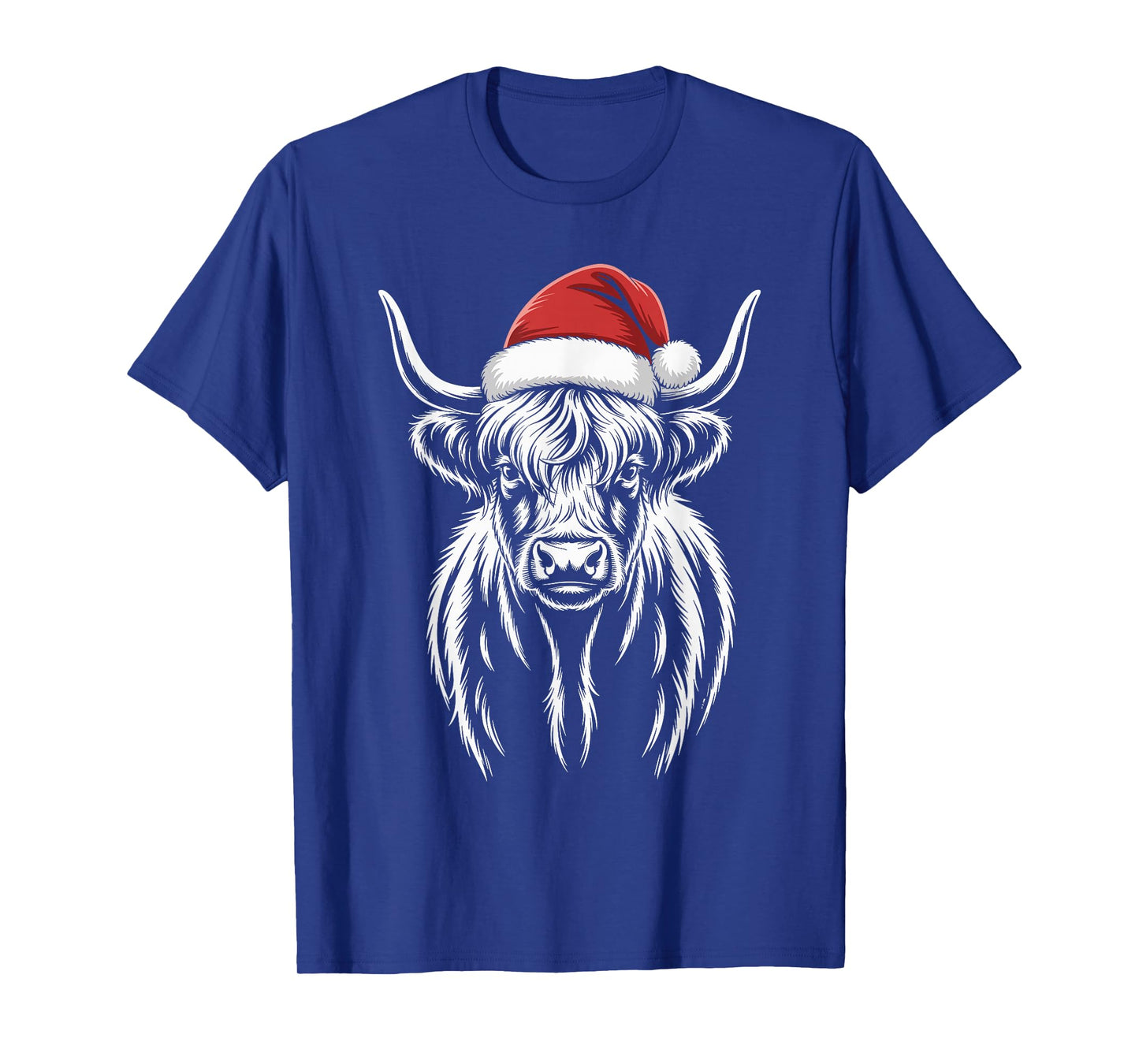Highland Cow Santa Hat Christmas Highland Cattle Xmas T-Shirt