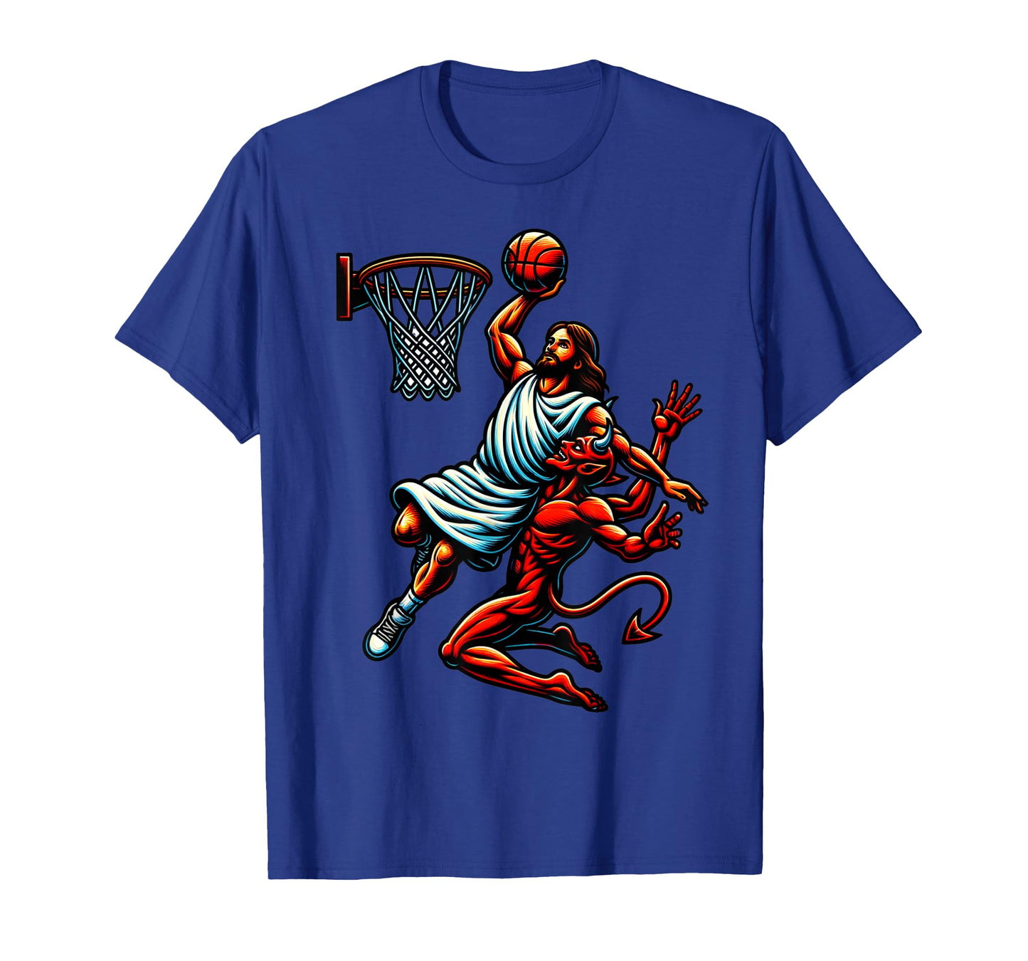 Jesus Dunking On The Devil Basketball Cool Bball T-Shirt