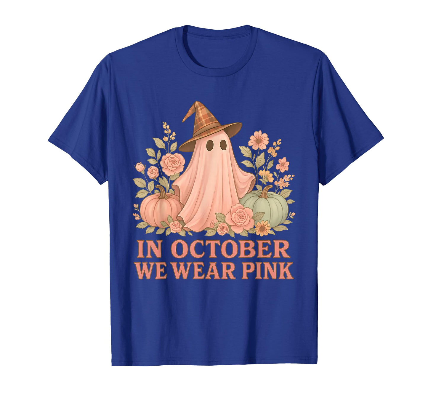 Pink Ribbon Halloween Breast Cancer in October We Wear Pink T-Shirt