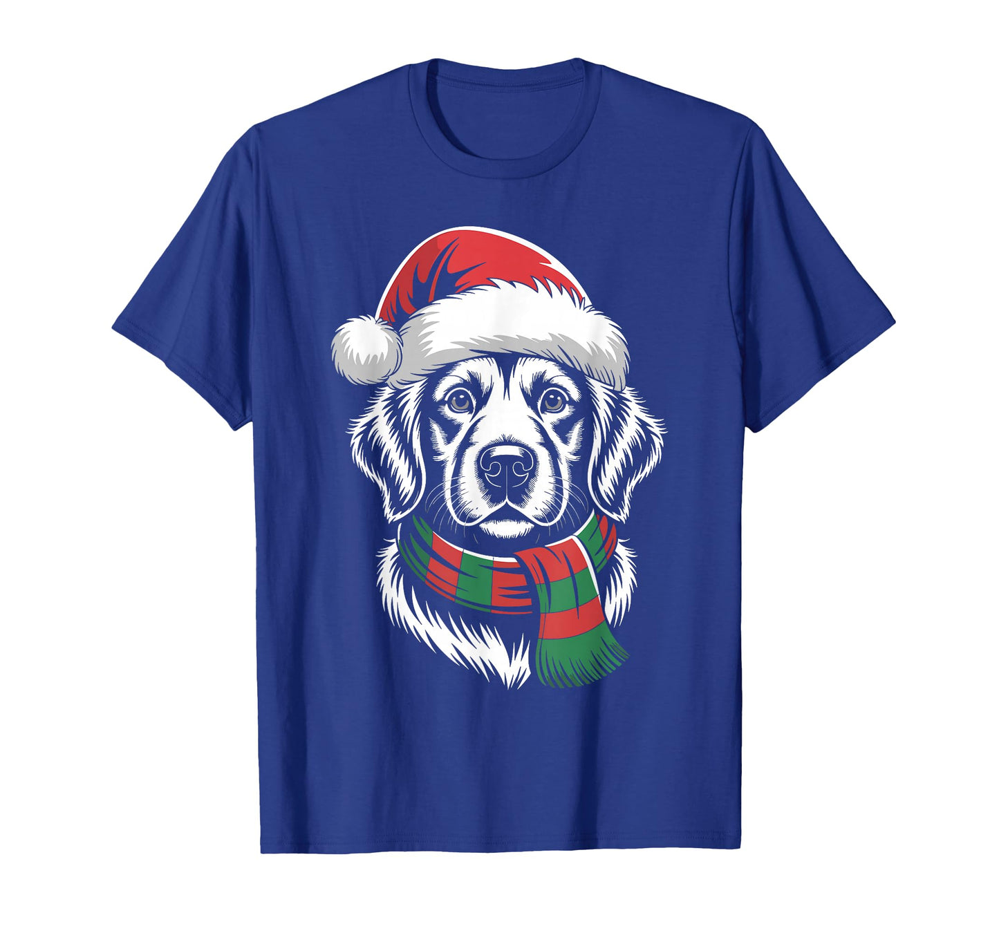 Golden Retriever Dog Xmas Santa Hat Scarf Christmas Costume T-Shirt