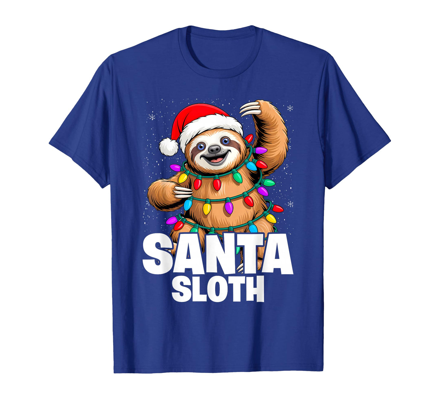Santa Claus Sloth Christmas Holidays Men Women Kids T-Shirt