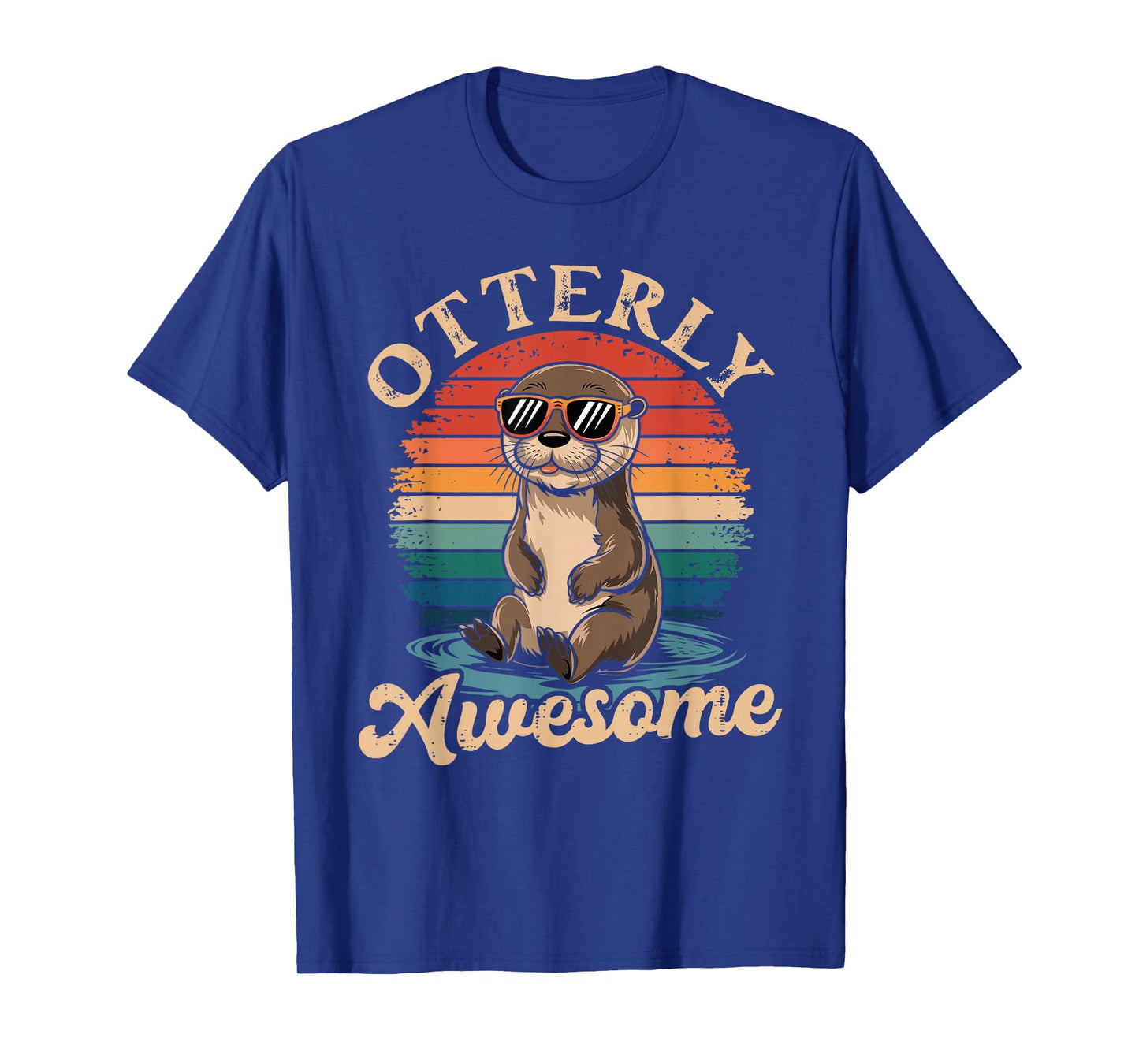 Otterly Awesome Funny Otter Sea Animal Retro T-Shirt