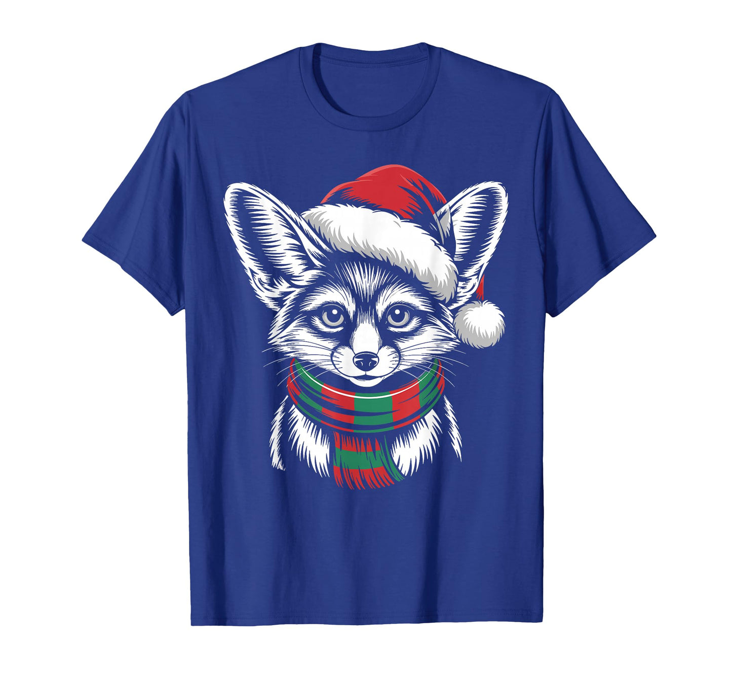 Fennec Fox Xmas Santa Hat Scarf Christmas Costume T-Shirt