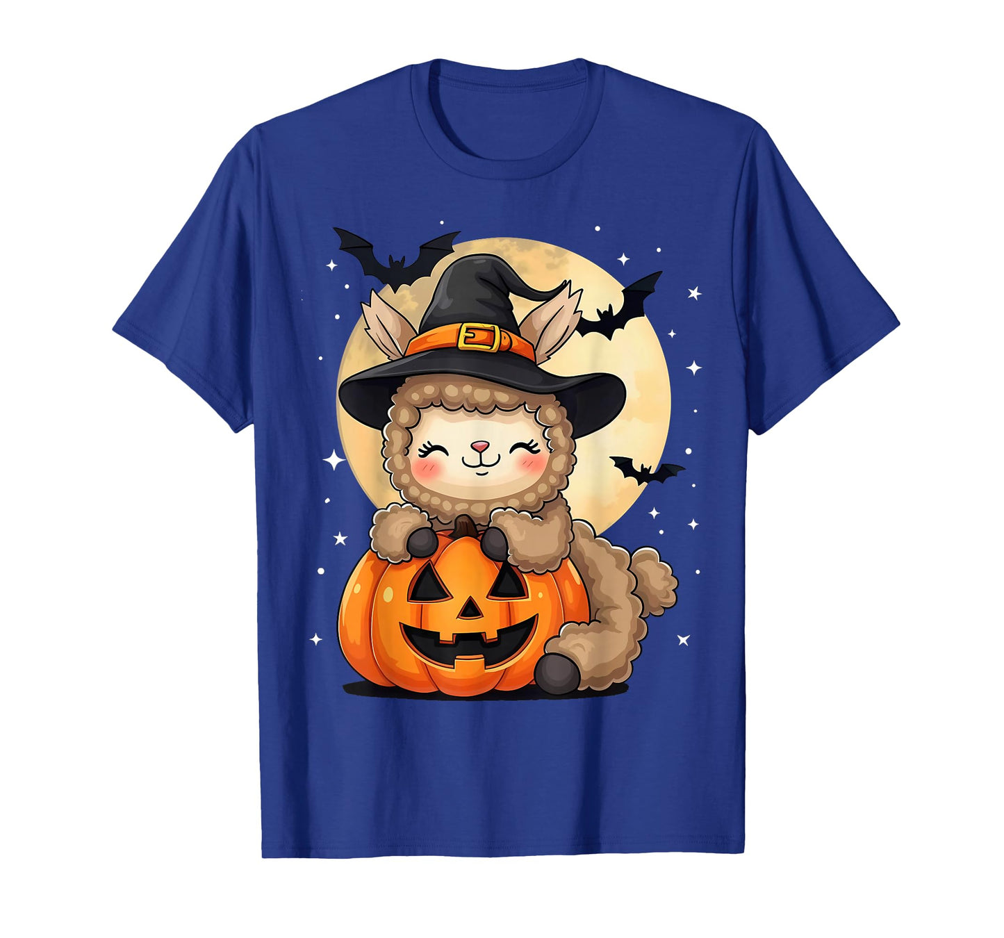 Halloween Llama Witch Hat Pumpkin Spooky T-Shirt