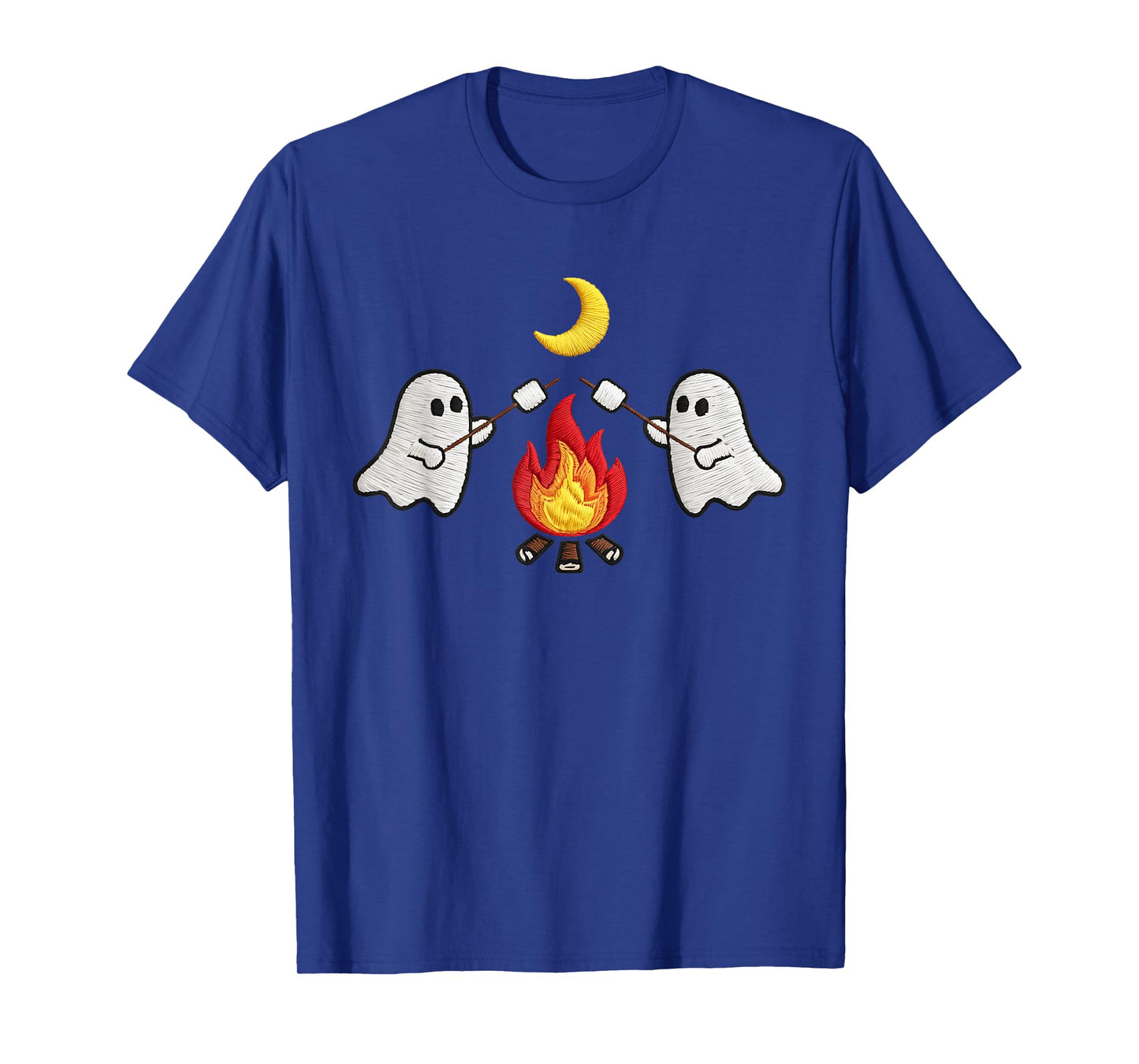 Halloween Ghost Camping Lovers Embroidered Trick or Treat T-Shirt