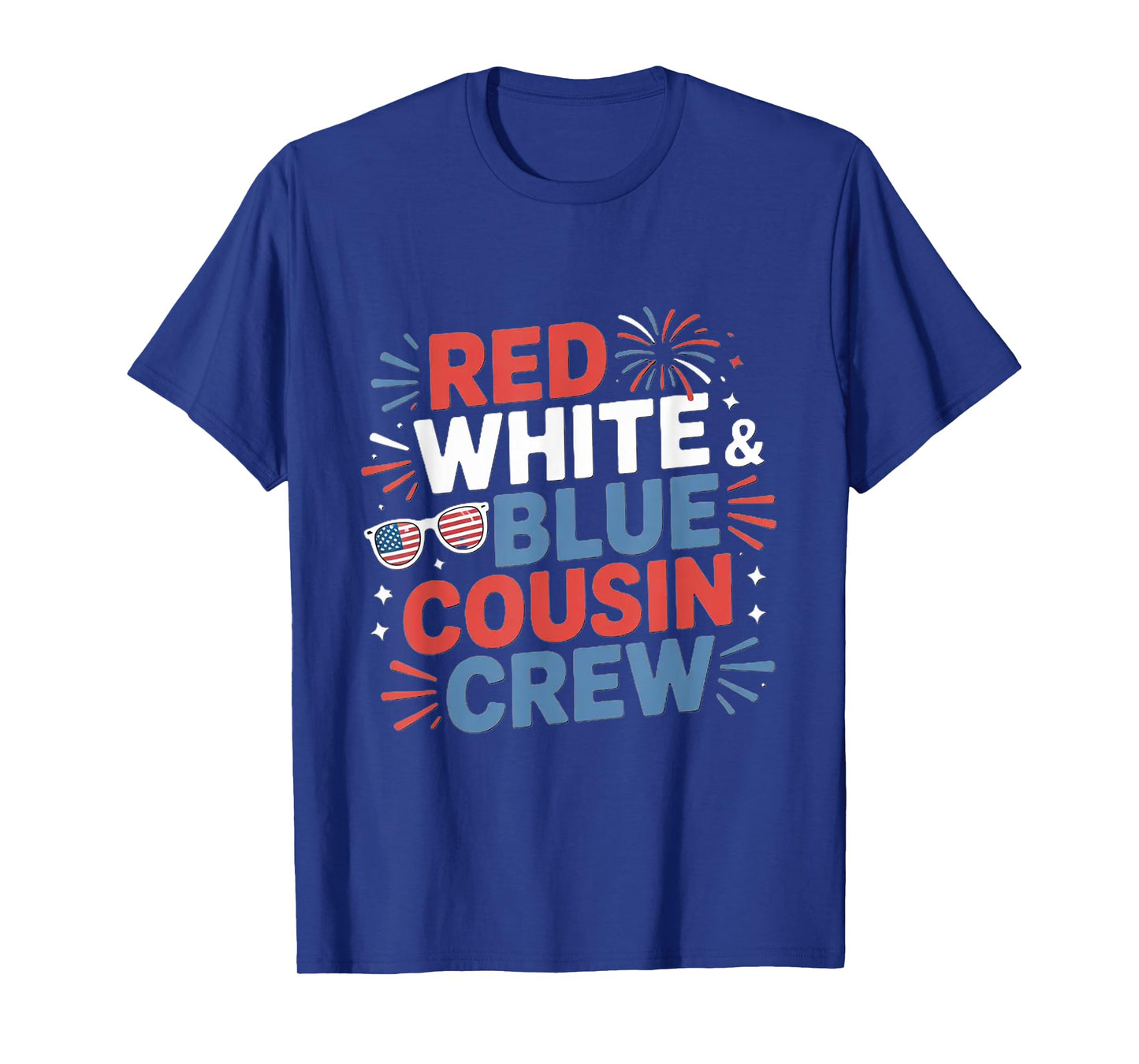 Red White and Blue Cousin Crew 2025 4th of July America kids T-Shirt