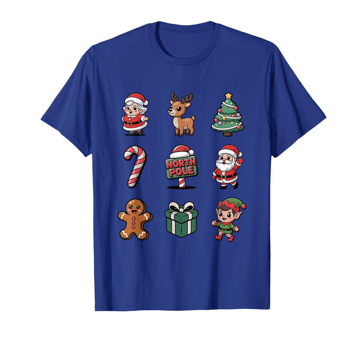 Cute Elf Santa Snowman Gingerbread Reindeer T-Shirt