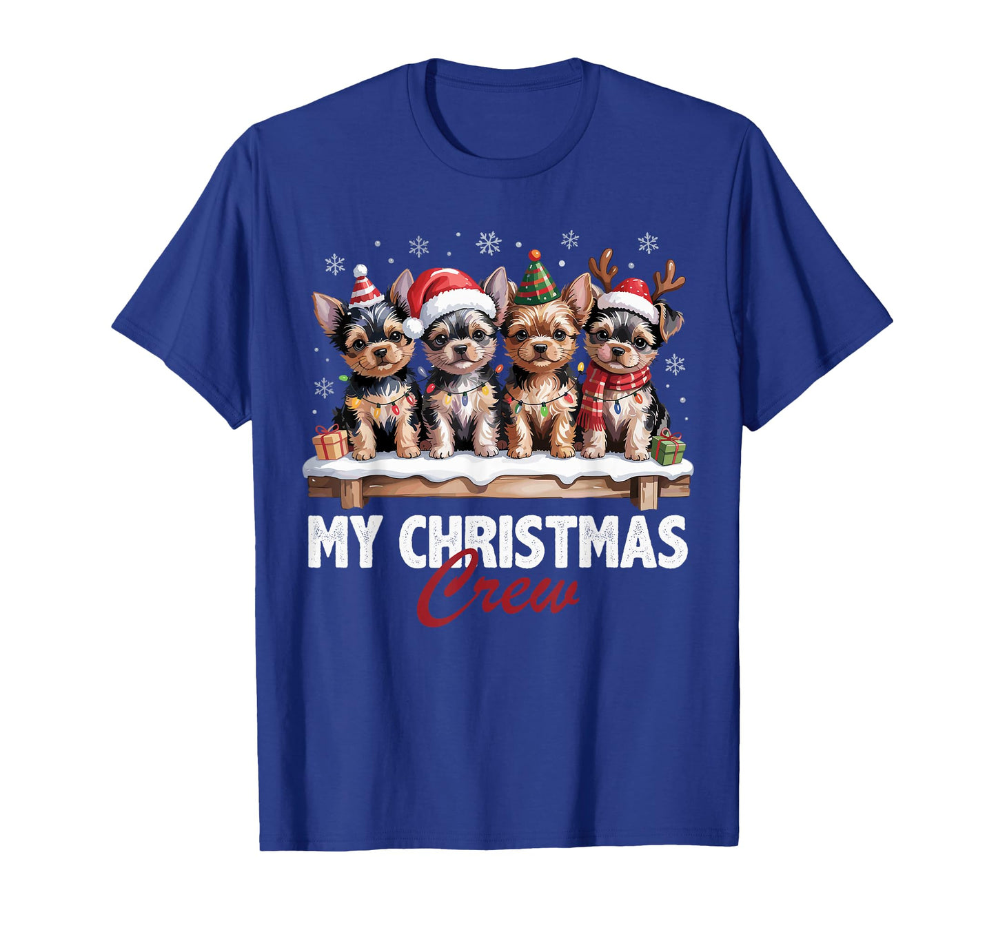 Yorkshire Terrier Christmas Crew Funny Dog Lovers Holiday T-Shirt
