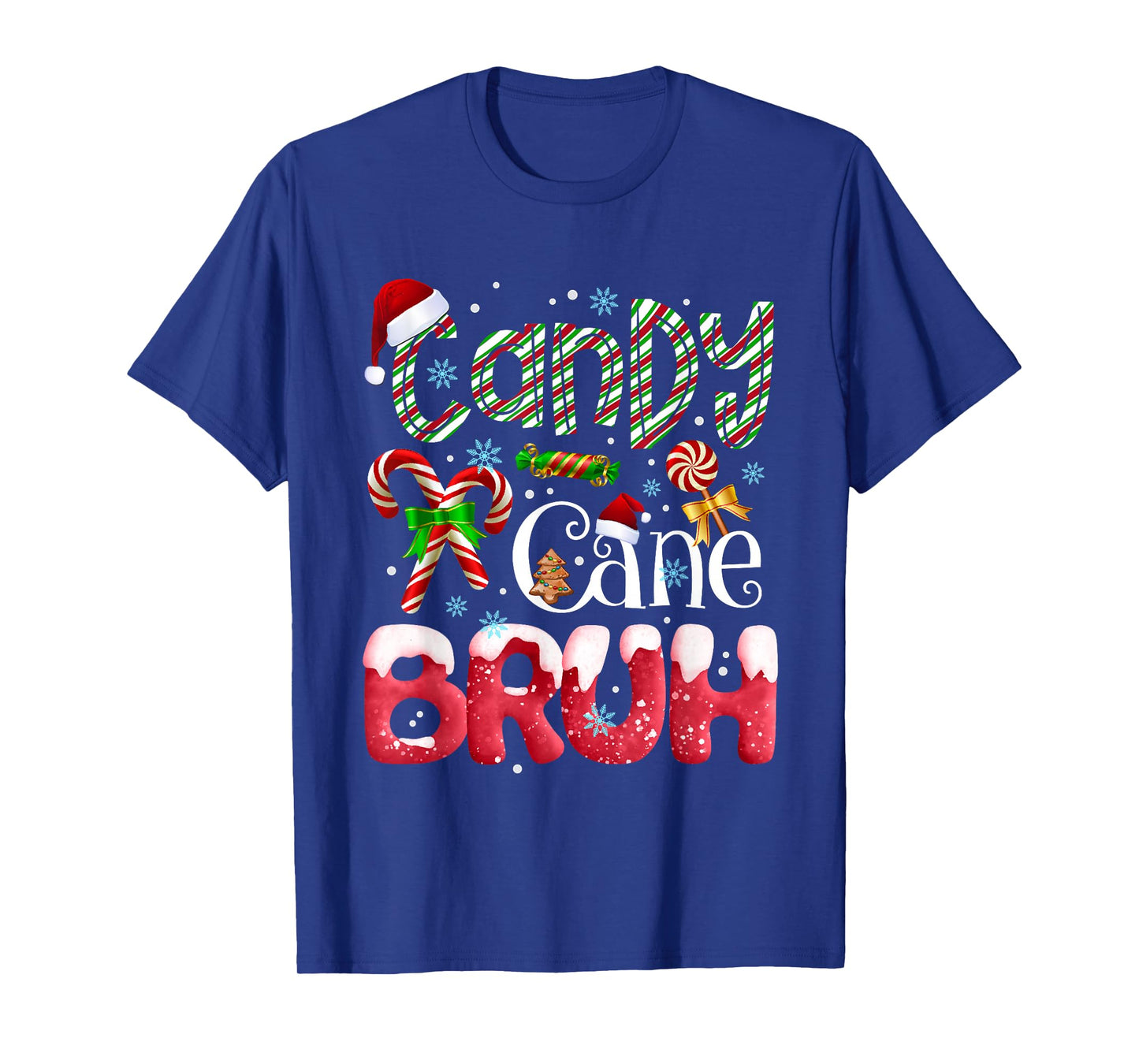 Candy Cane Bruh Christmas Santa Claus Xmas Matching Family T-Shirt