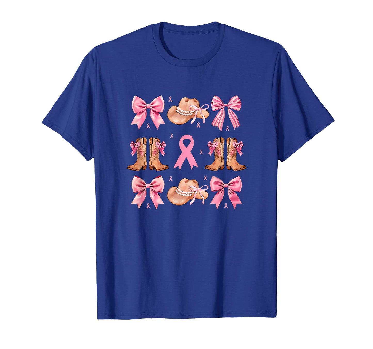 Cowgirl Boots, Pink Bow Western Tee, Country Concert Breast T-Shirt