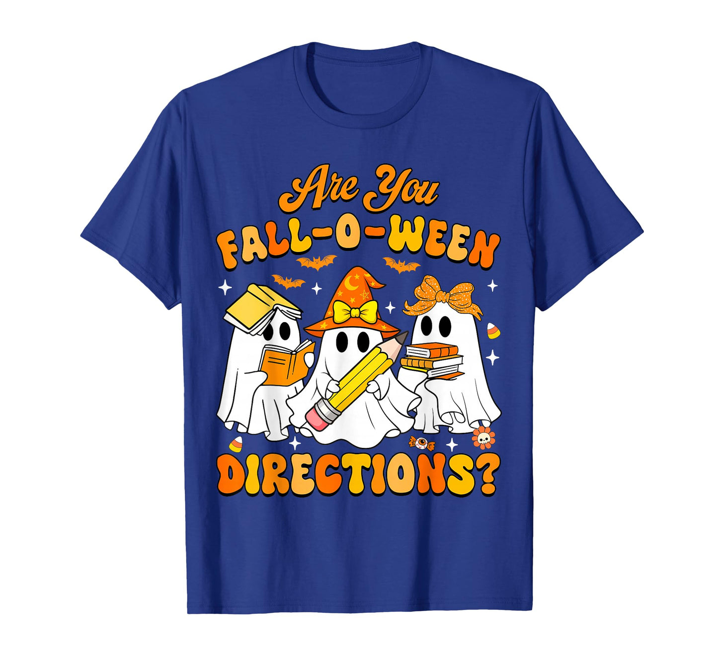 Groovy Halloween are You Fall O Ween Directions Teacher Kids T-Shirt