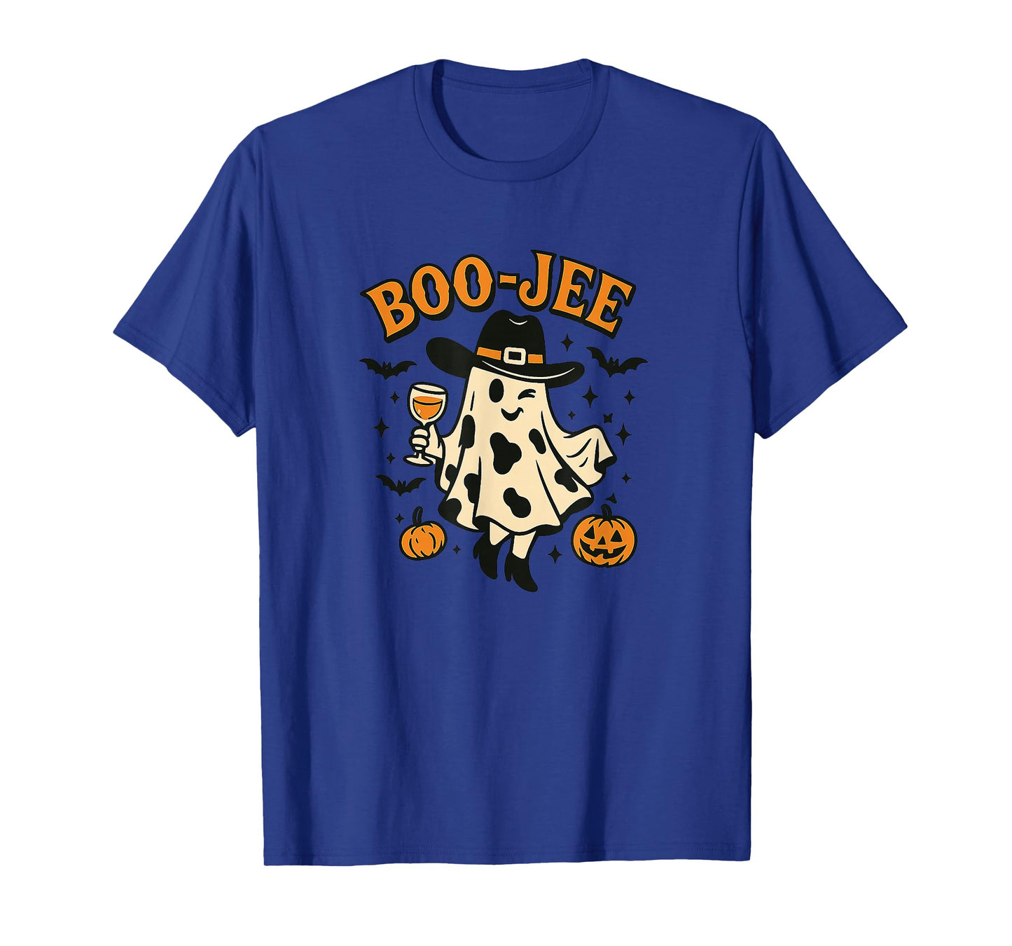 Funny Boujee Ghost Halloween Boo-JEE Wine Party Design T-Shirt