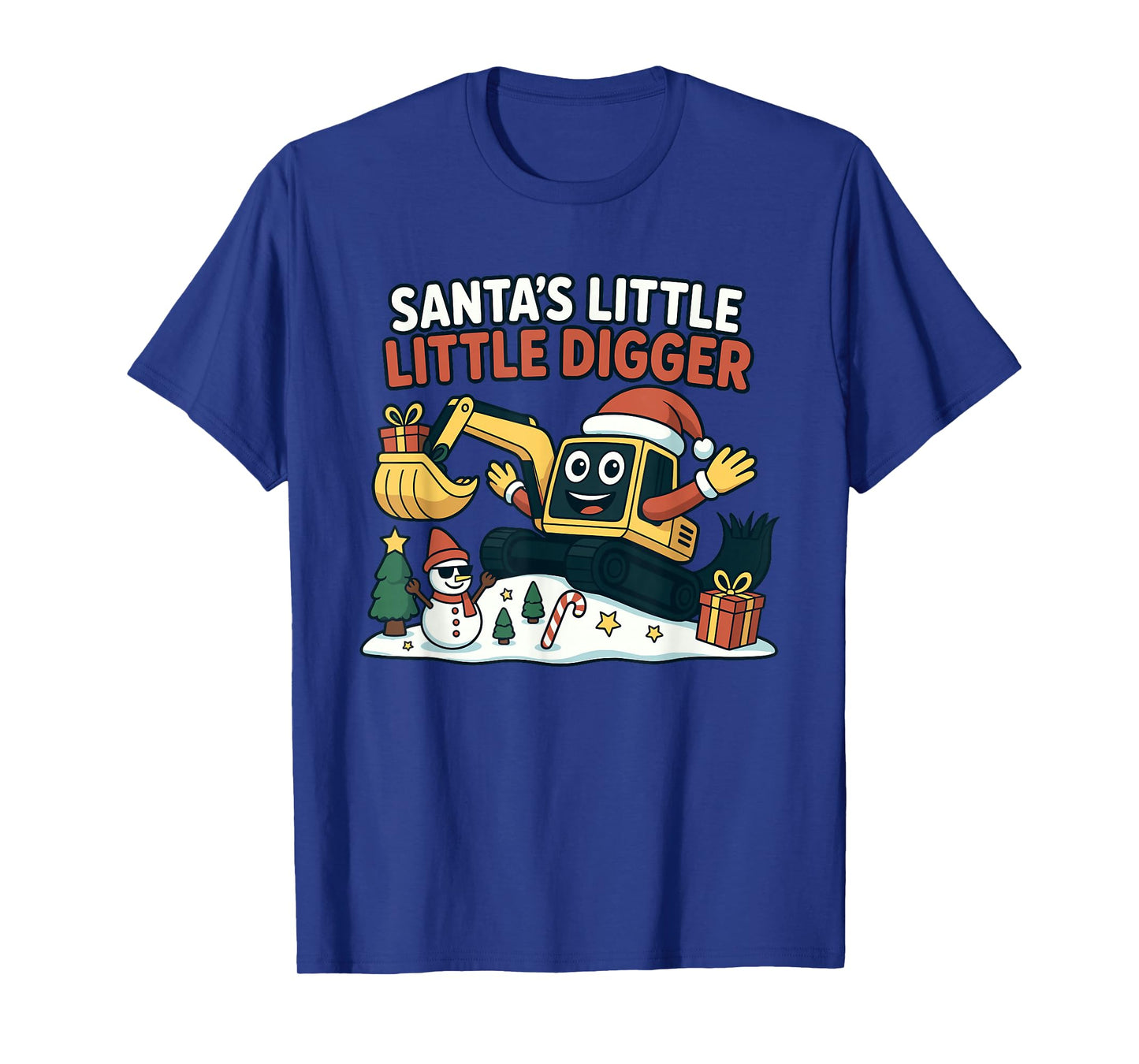 Christmas Santa Excavator Holiday Digger Design T-Shirt