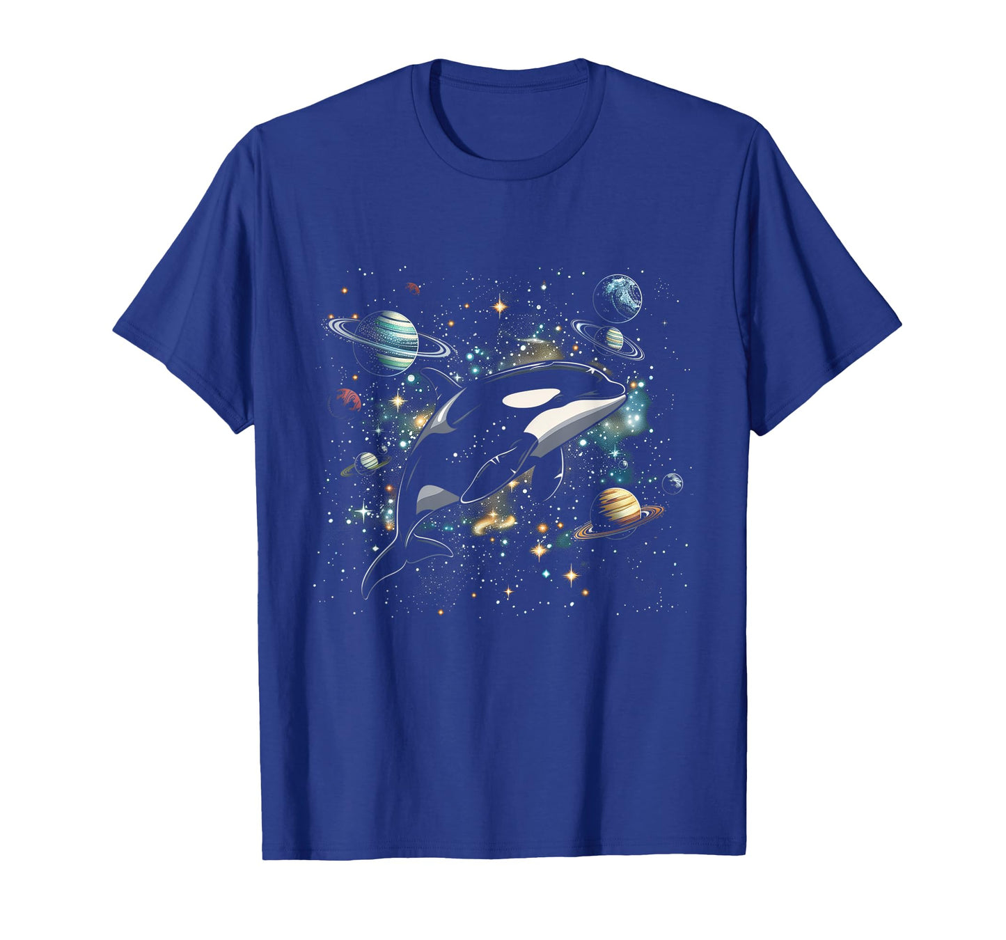 Orca In Space Planets Stars Whale Lover T-Shirt