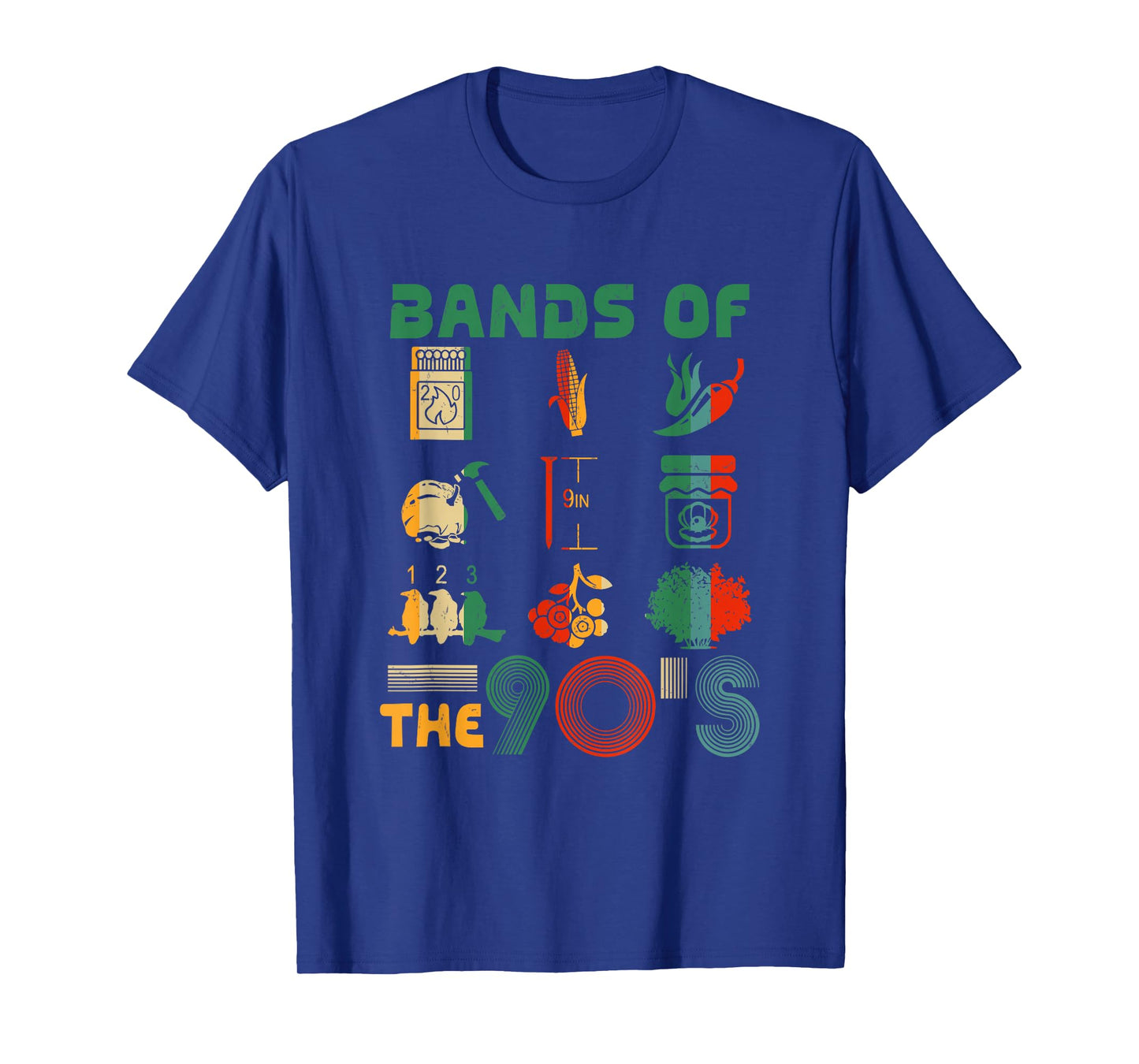 Retro Popular Music Bands of the 90s Funny Vintage Rock Band T-Shirt