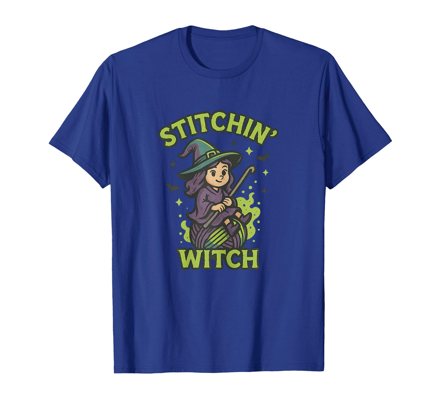 Stitchin’ Witch Halloween Crochet Funny Knitting Yarn T-Shirt