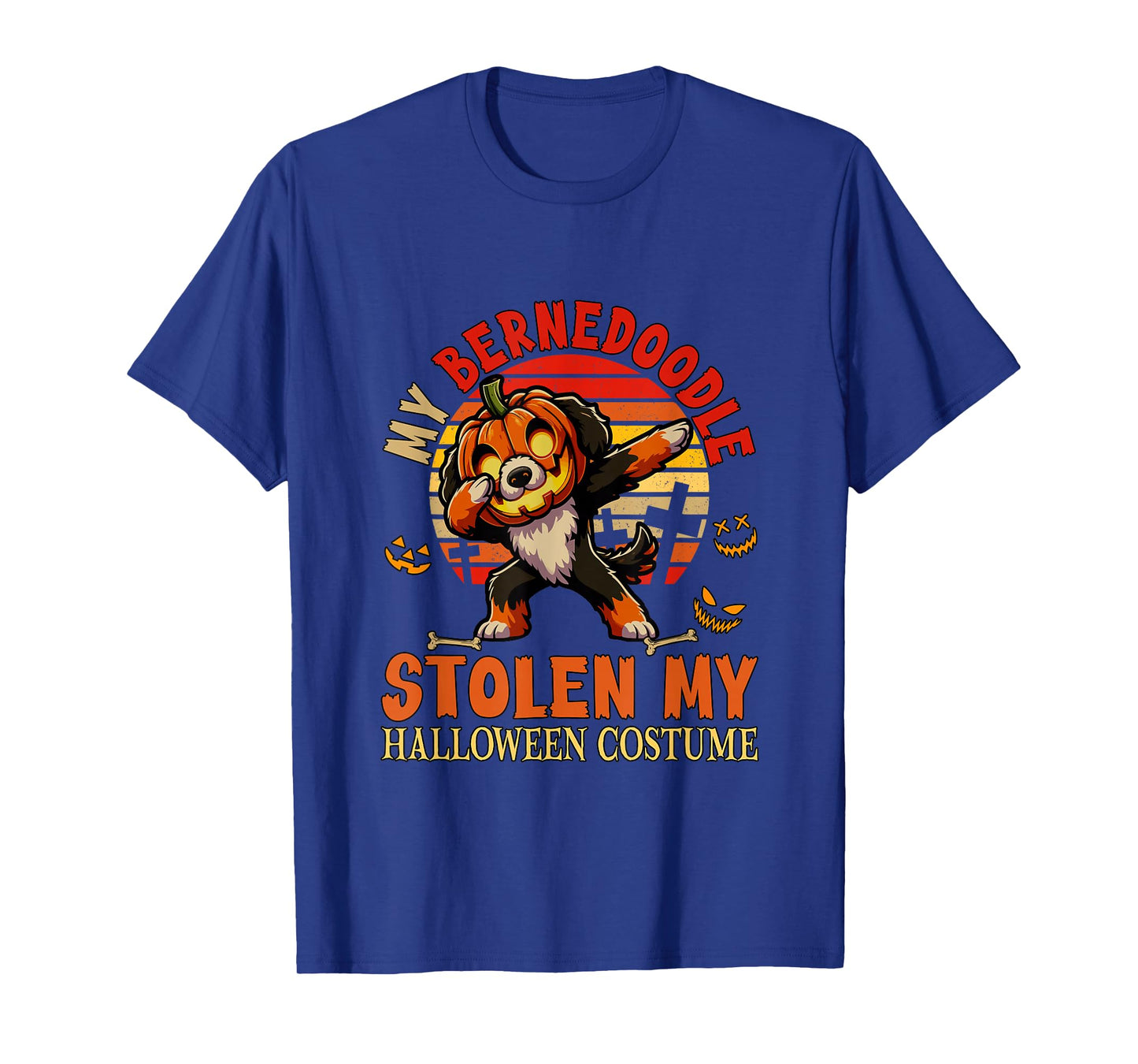 Bernedoodle Stolen My Halloween Costume Dog Carved Pumpkin T-Shirt