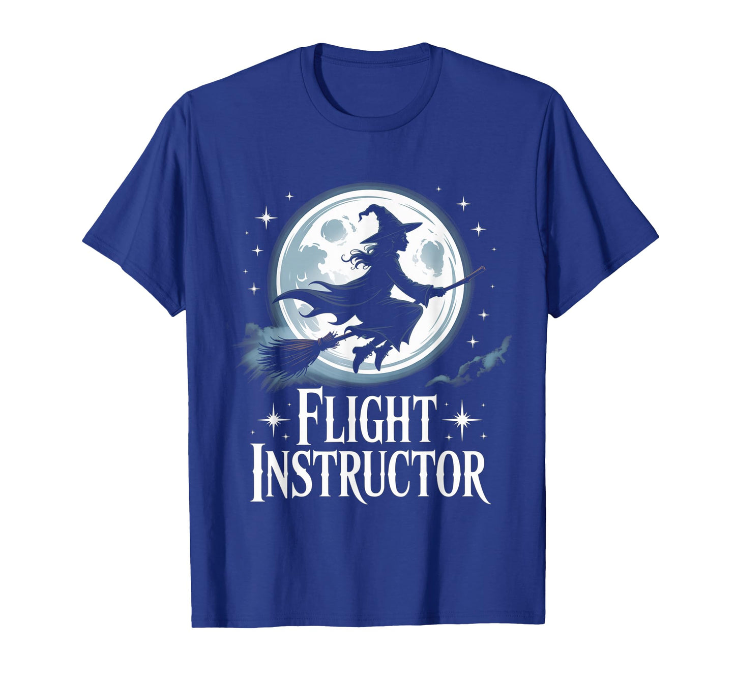 Flight Instructor Witch Broomstick Funny Halloween Costume T-Shirt