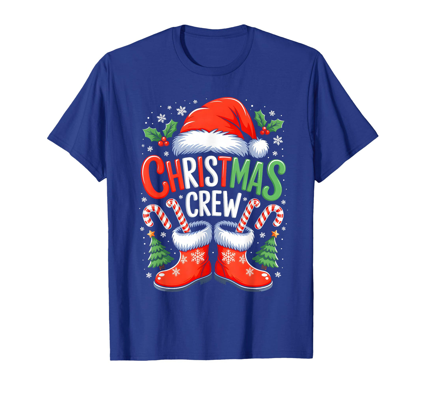 Funny Christmas Crew Xmas Squad Santa Family Pajamas 2025 T-Shirt